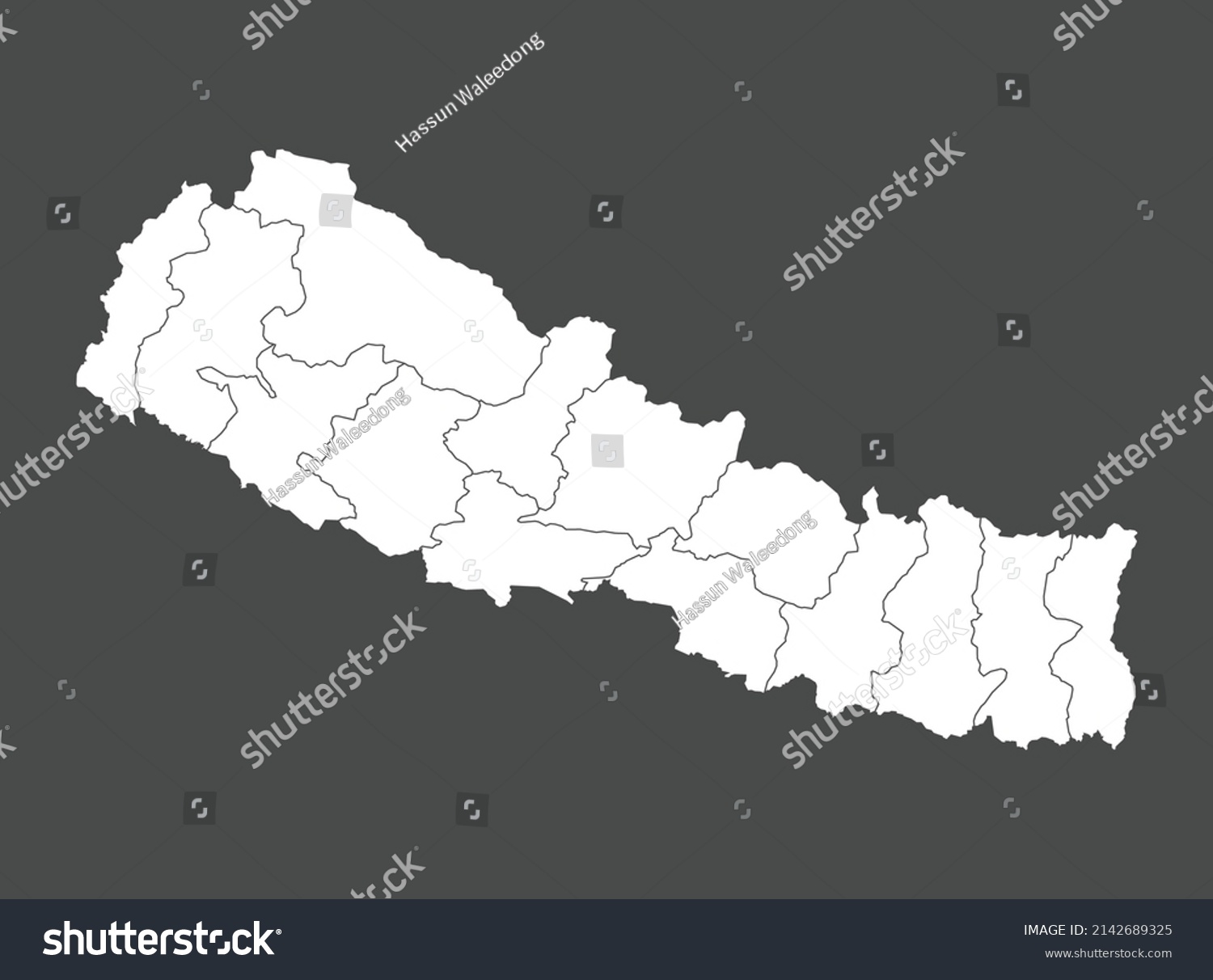 Nepal Map Vector White Color Isolated Stock Vector (Royalty Free ...