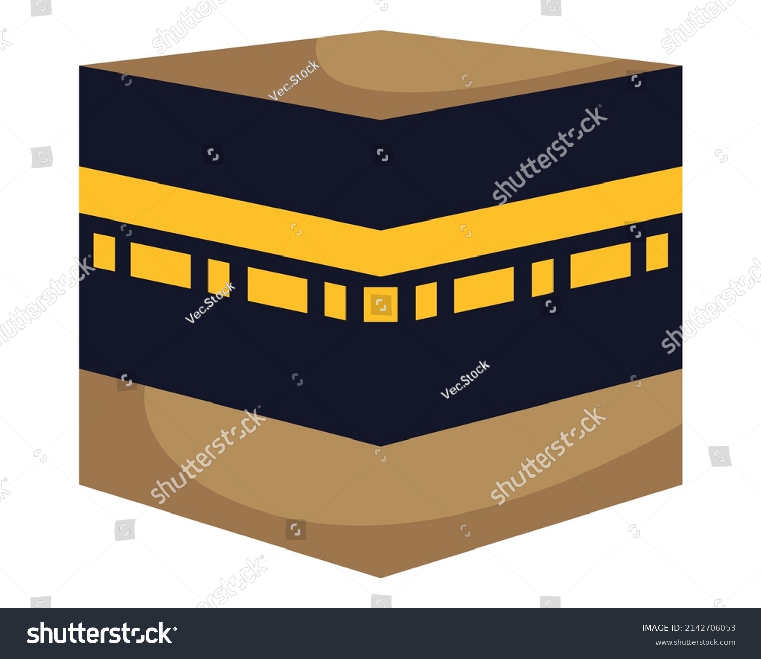 Kaaba Mecca Icon On White Background Stock Vector Royalty Free