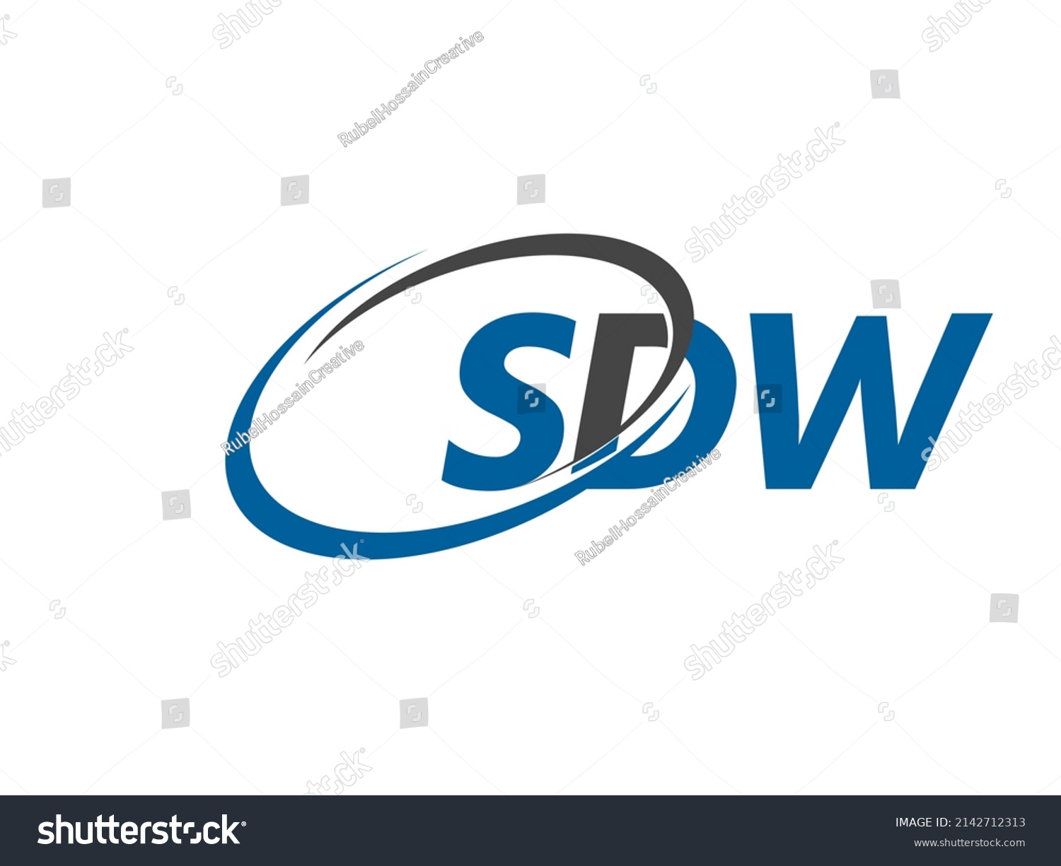 Sdw Letter Creative Modern Elegant Swoosh Stock Vector (Royalty Free ...