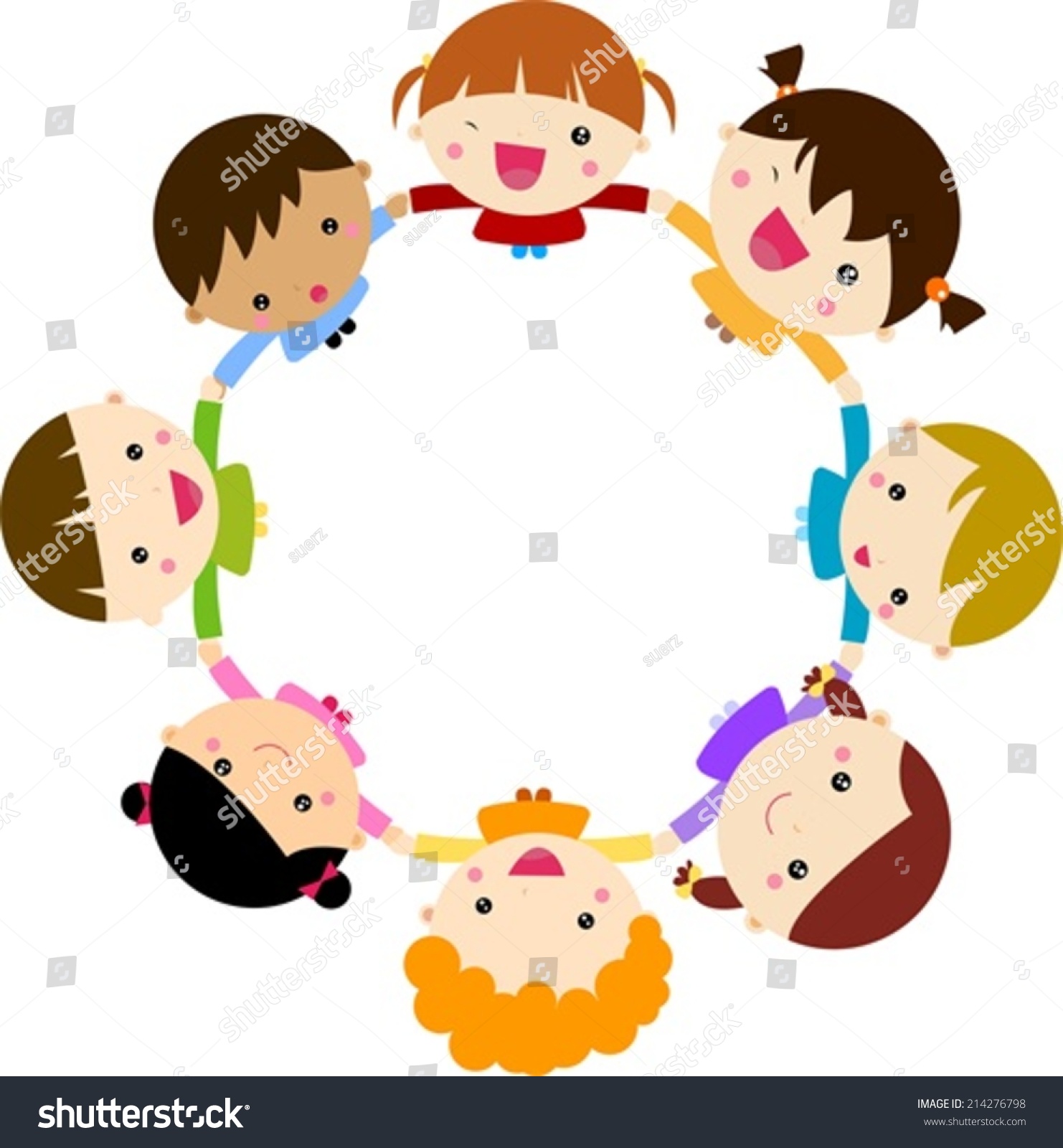 Children Holding Hands Stock Vector (Royalty Free) 214276798 | Shutterstock