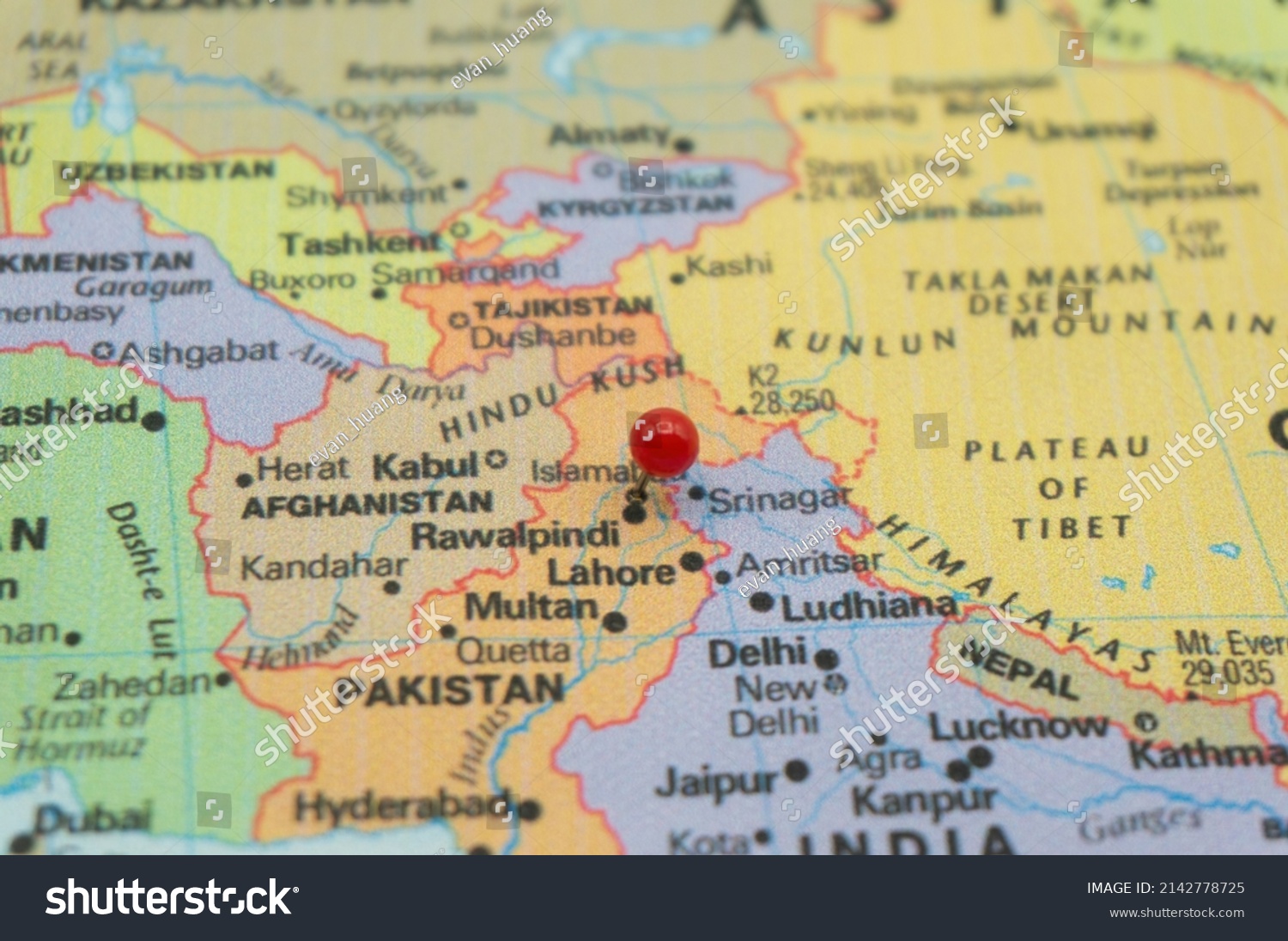 Mark Islamabadcapital Pakistan On World Map Stock Photo 2142778725 ...