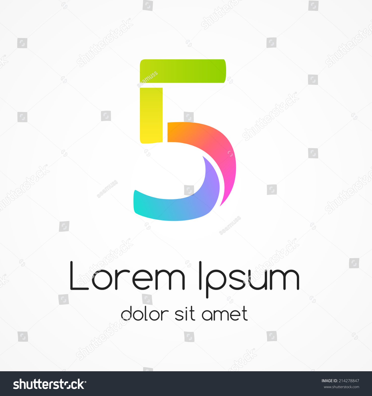 Logo Number 5 Company Vector Design Stock Vector (Royalty Free ...