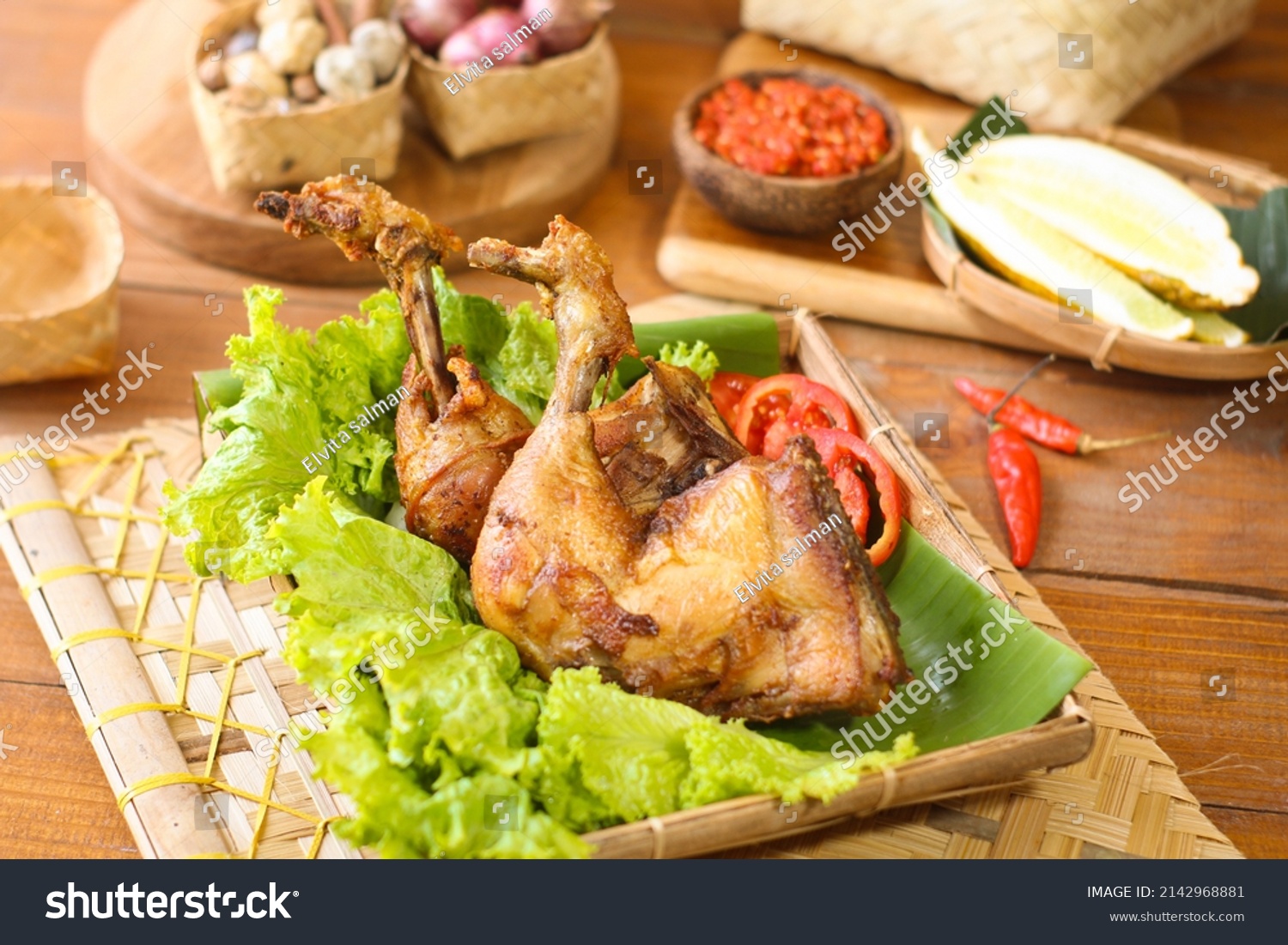 Ayam Goreng Traditional Indonesianstyled Fried Chicken Stock Photo