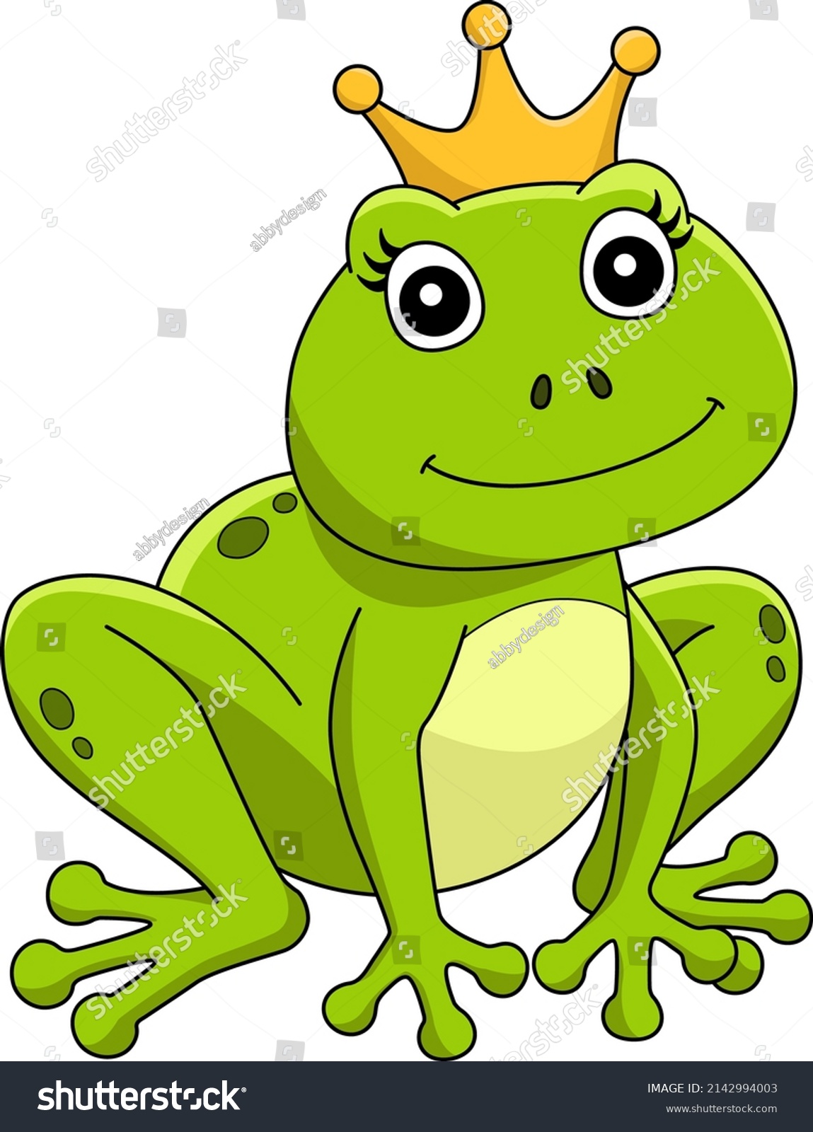 Frog Crown Cartoon Colored Clipart Stock Vector (Royalty Free ...