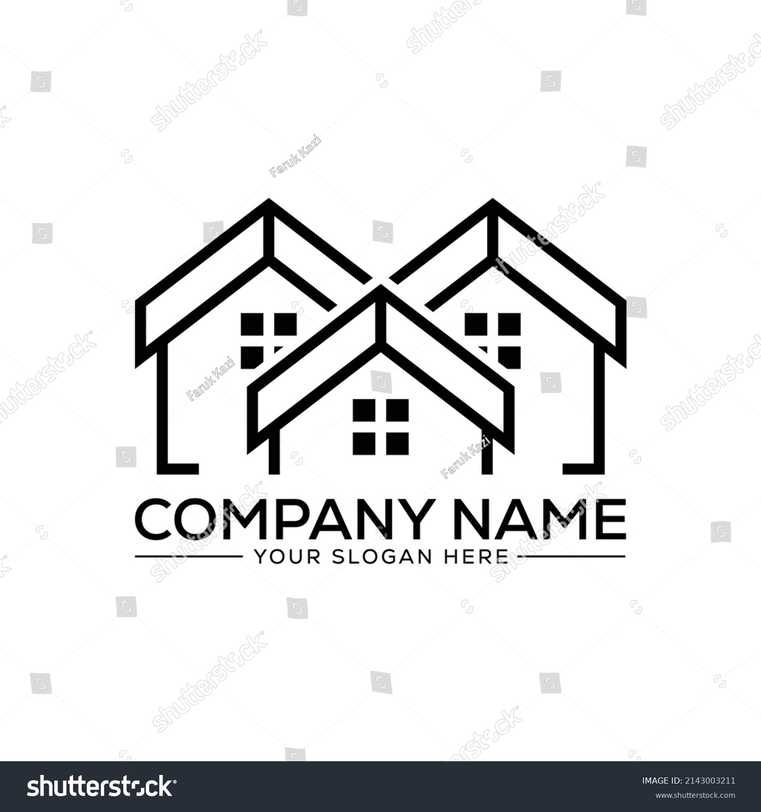 2d Real Estate Logo Icon Vector Stock Vector (Royalty Free) 2143003211 ...