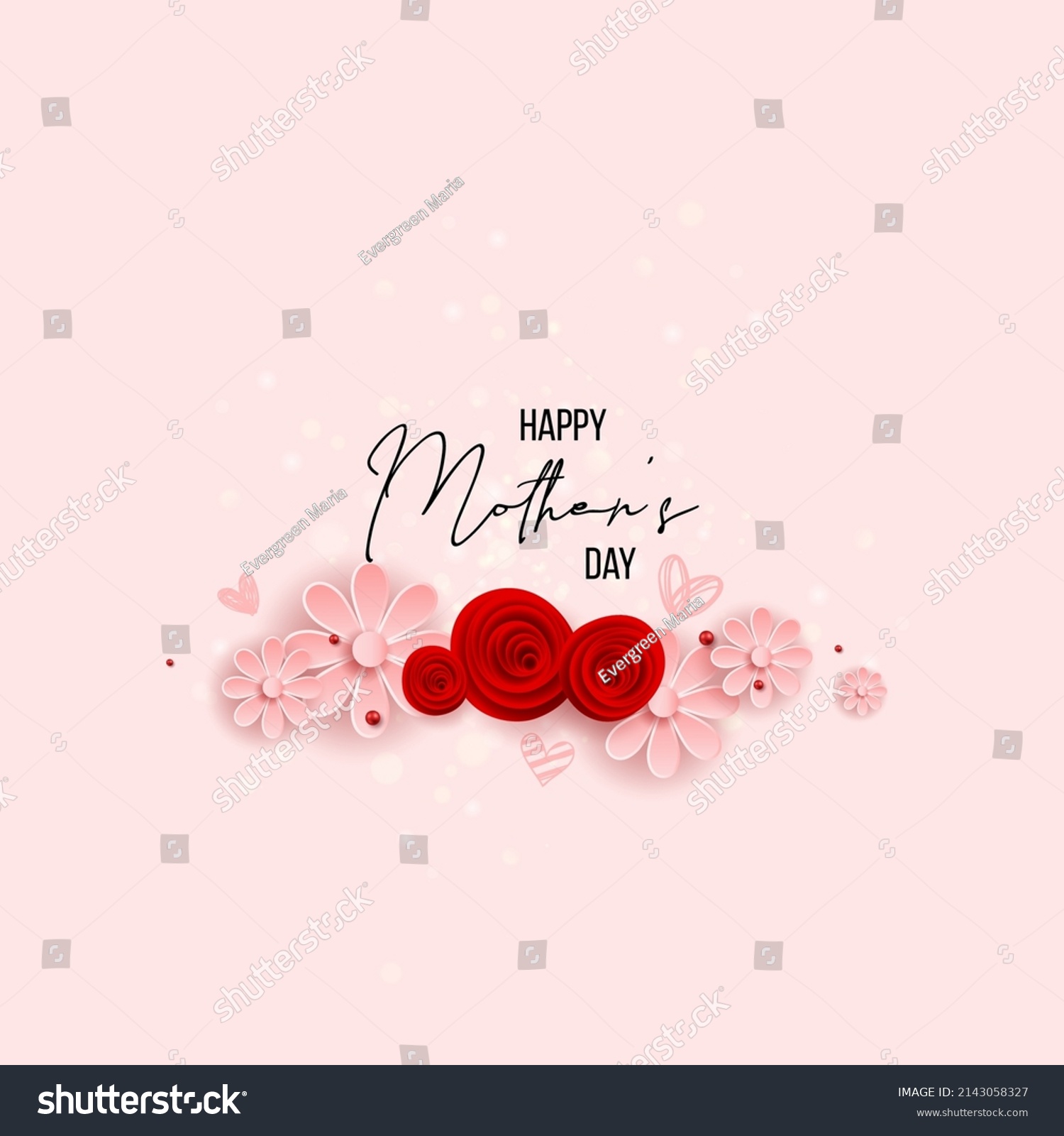 Happy Mothers Day Layout Design Roses Stock Vector Royalty Free 2143058327 Shutterstock