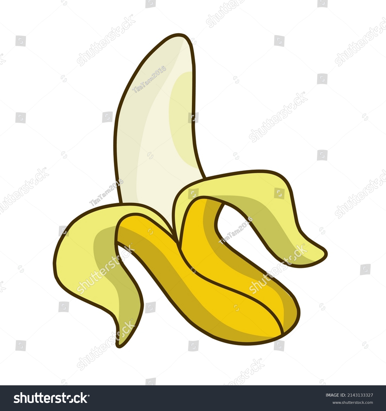 Peeled Banana Transparent Background Cartoon Doodle Stock Vector ...