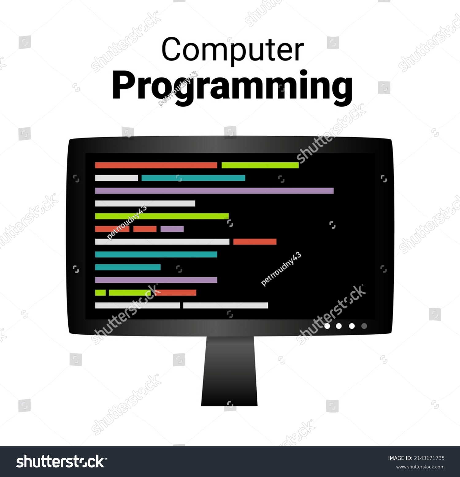 Vector Icon Computer Programming Concept Illustration Stock Vector ...