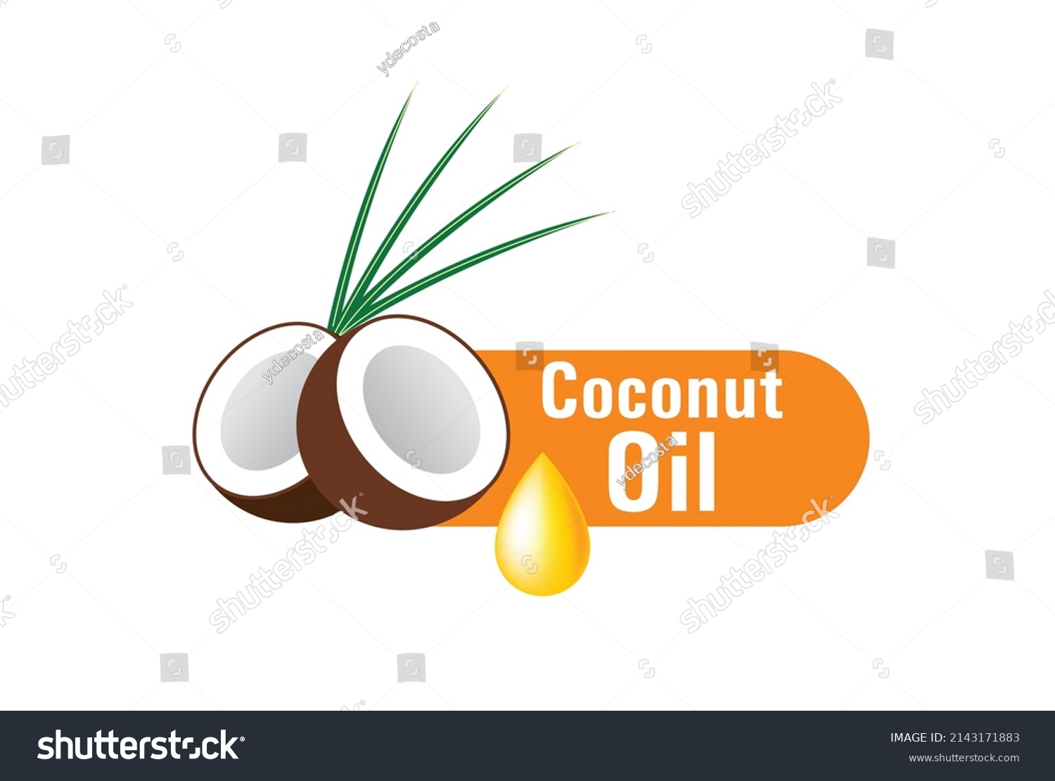 Coconut Oil Vector Illustration Packaging Design Stock Vector (Royalty ...