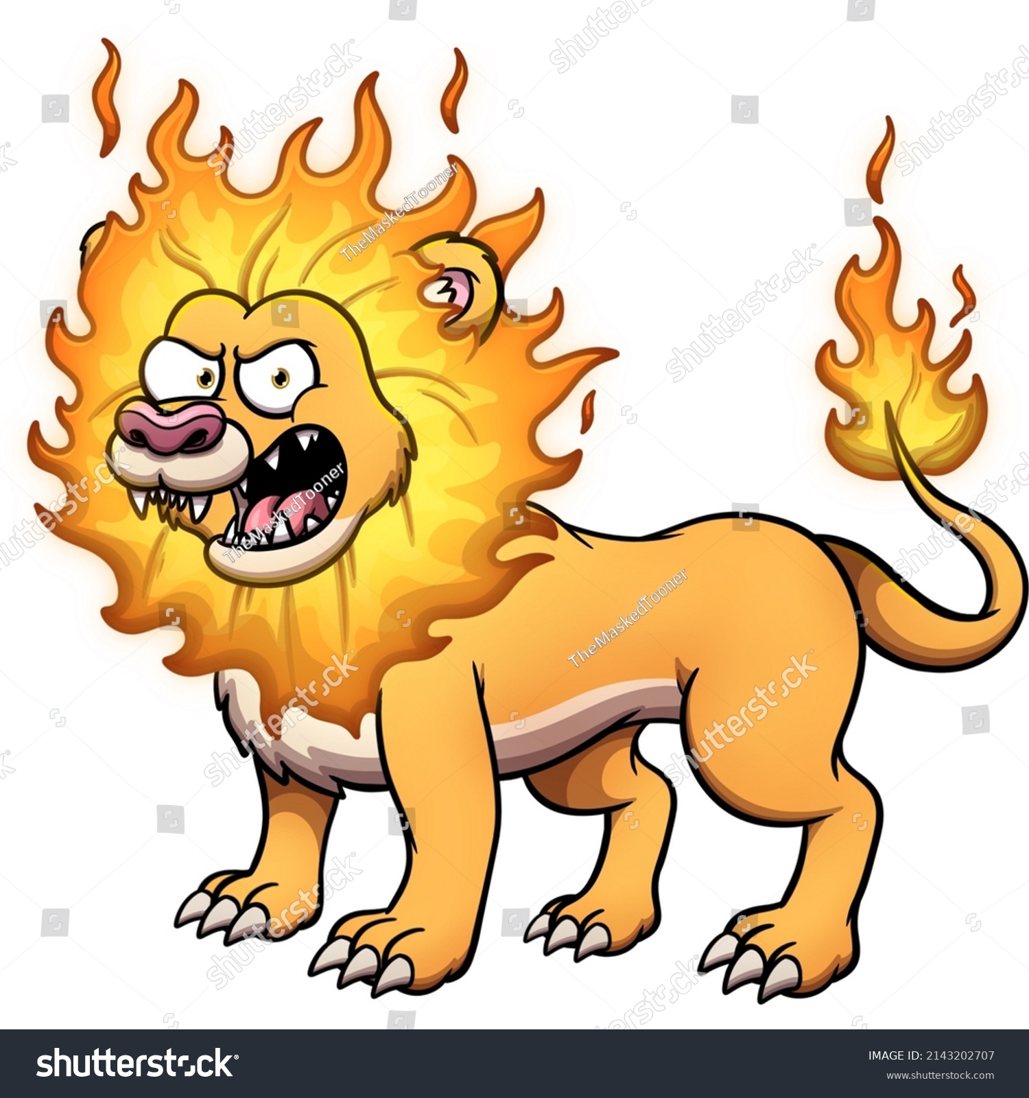 Cartoon Fire Lion Vector Clip Art: เวกเตอร์สต็อก (ปลอดค่าลิขสิทธิ์ ...