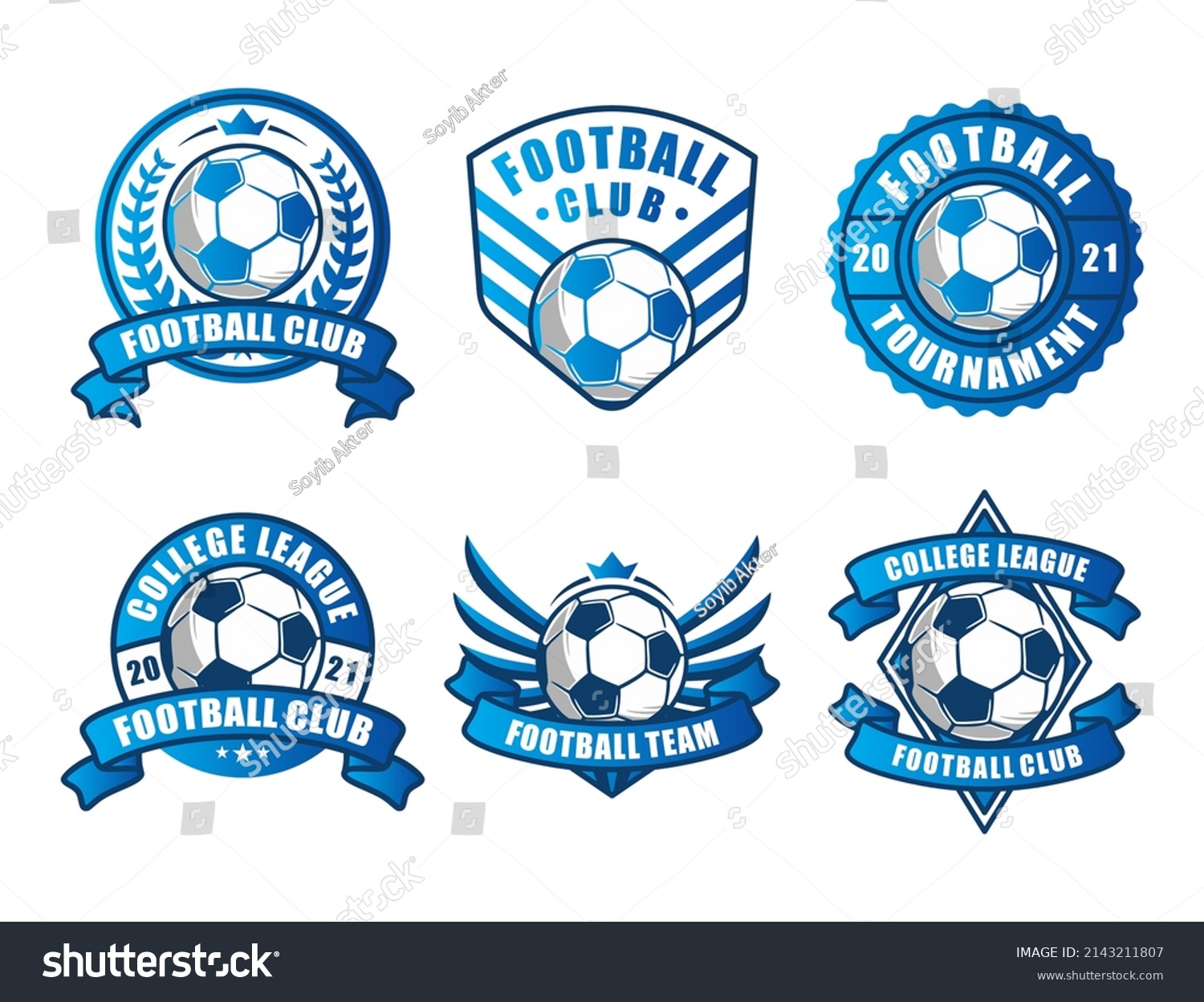 Set Soccer Football Crests Logo Emblem Stock Vector (Royalty Free ...