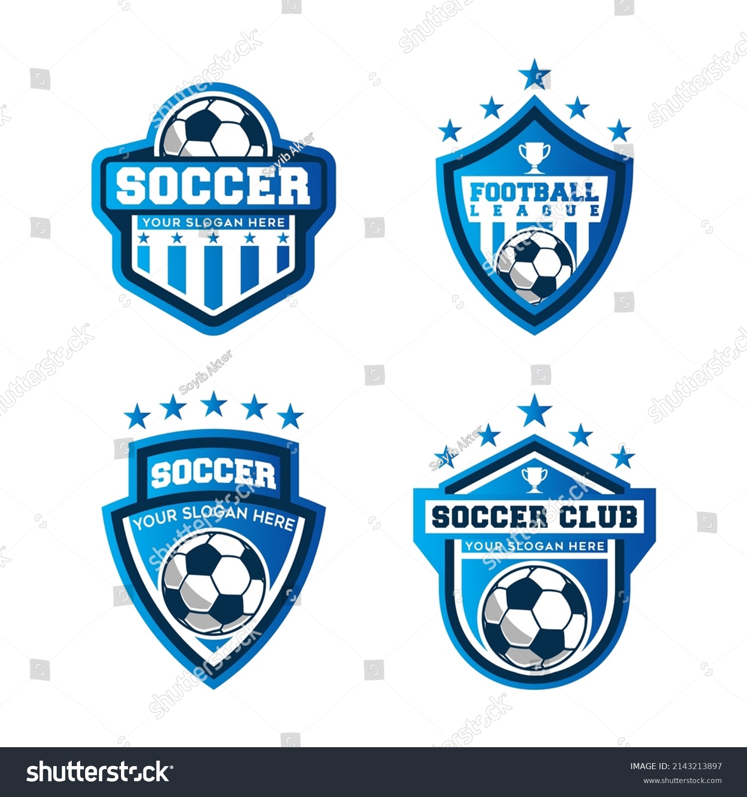 Set Soccer Football Crests Logo Designs Stock Vector (Royalty Free ...