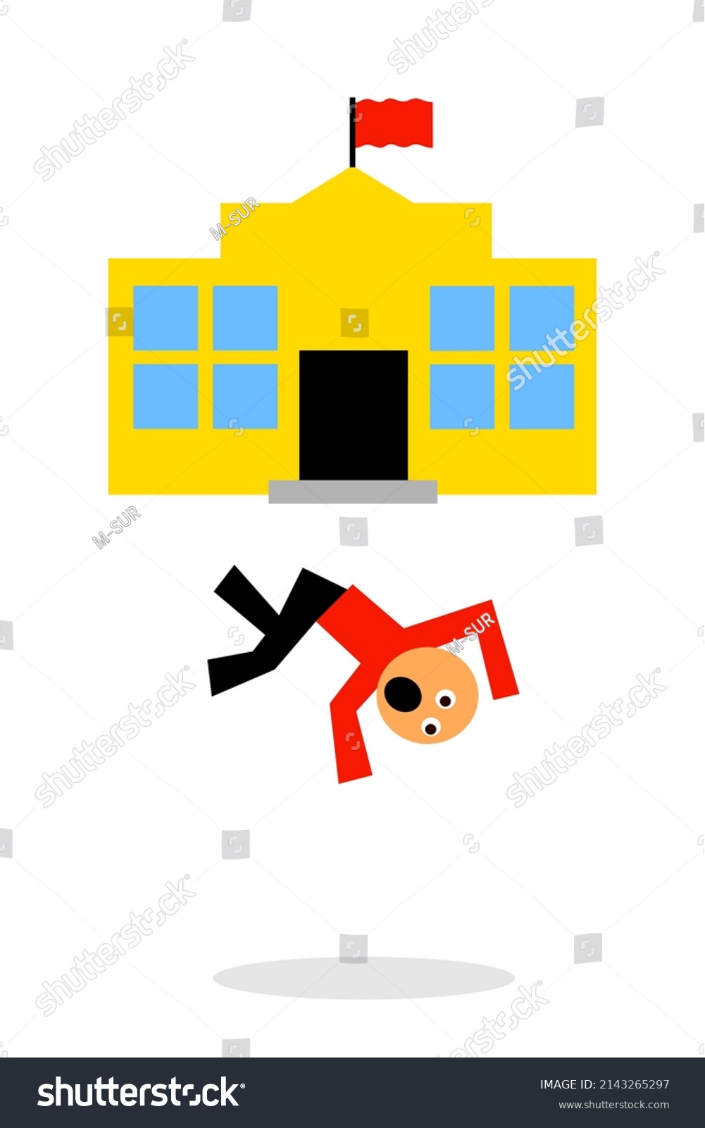 Drop Out School Student Pupil Falling Stock Vector (Royalty Free ...