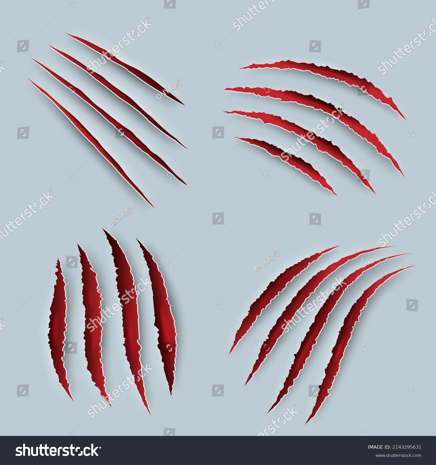 Claw Scary Scratches Blood Tiger Claws Stock Illustration 2143295631 ...