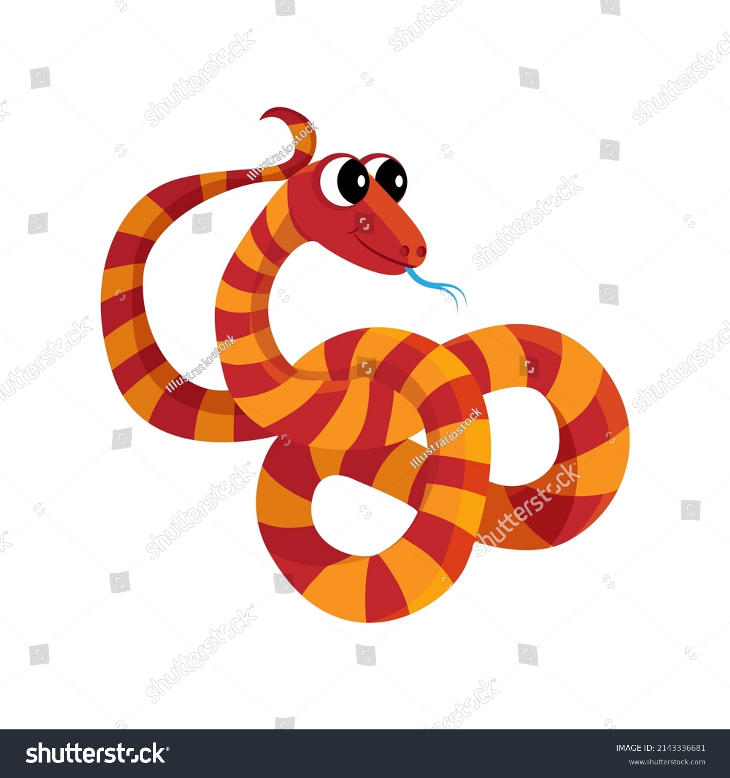 Isolated Red Snake Animated Animals Jungle Stock Vector (royalty Free 