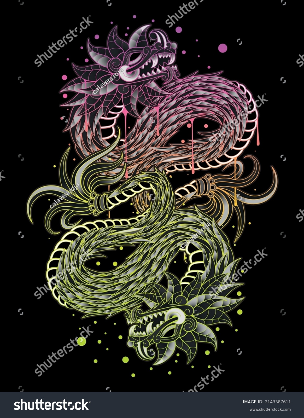 Quetzalcoatl King God Neon Stock Vector (Royalty Free) 2143387611 ...