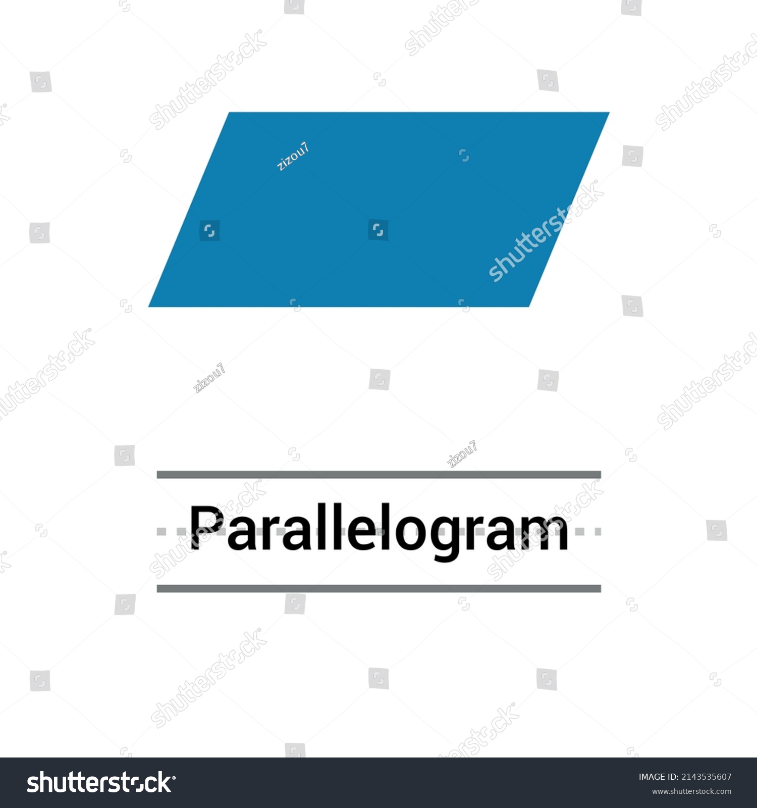 2d Parallelogram Shape Mathematics Blue Parallelogram Stock Vector ...