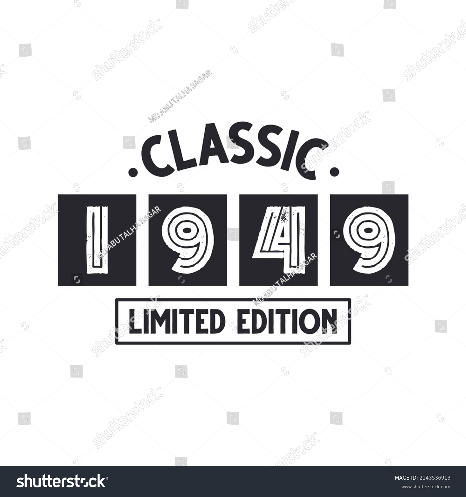 Born 1949 Vintage Retro Birthday Classic Stock Vector (Royalty Free