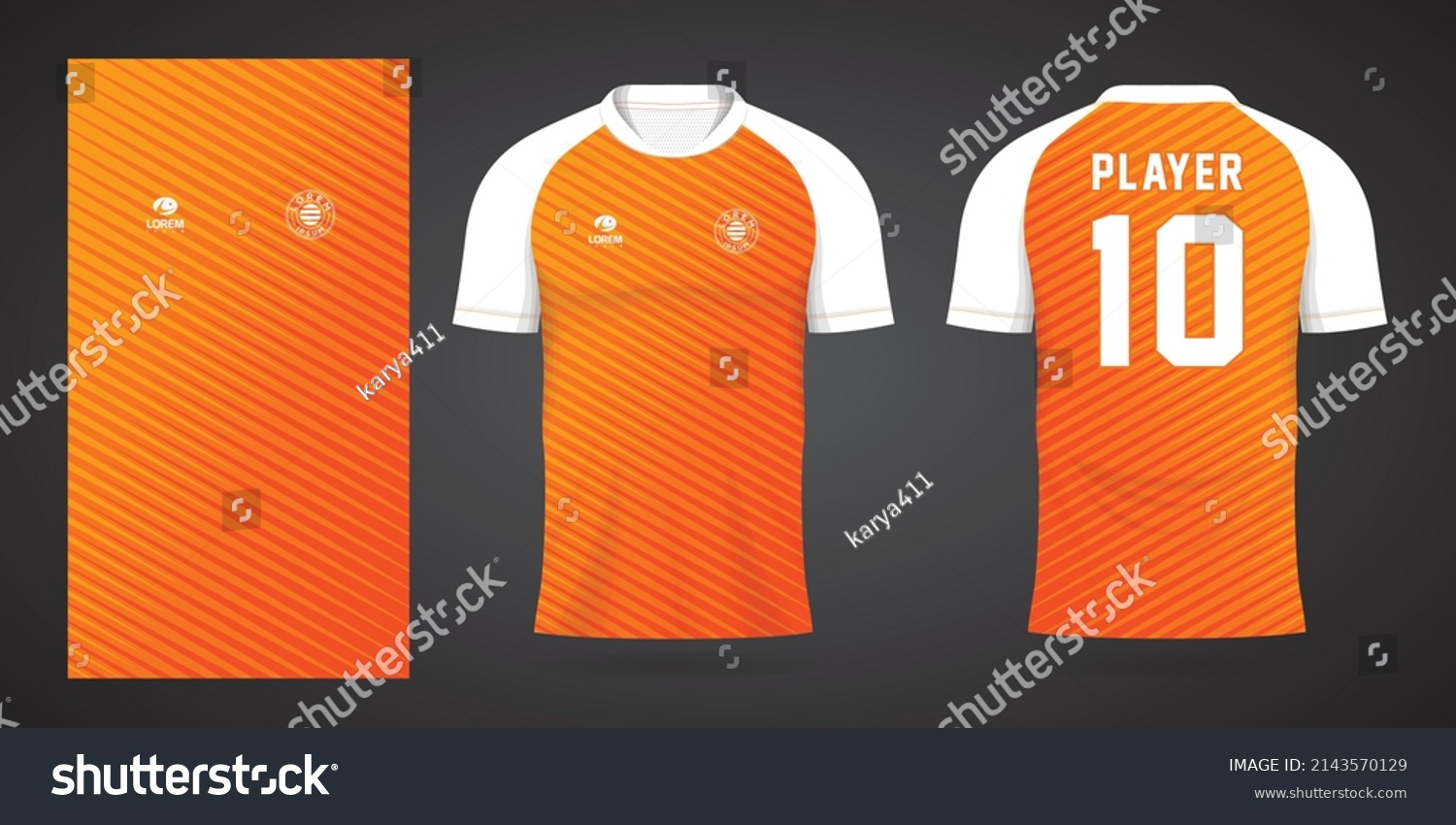 Orange Football Jersey Sport Design Template Stock Vector (Royalty Free ...