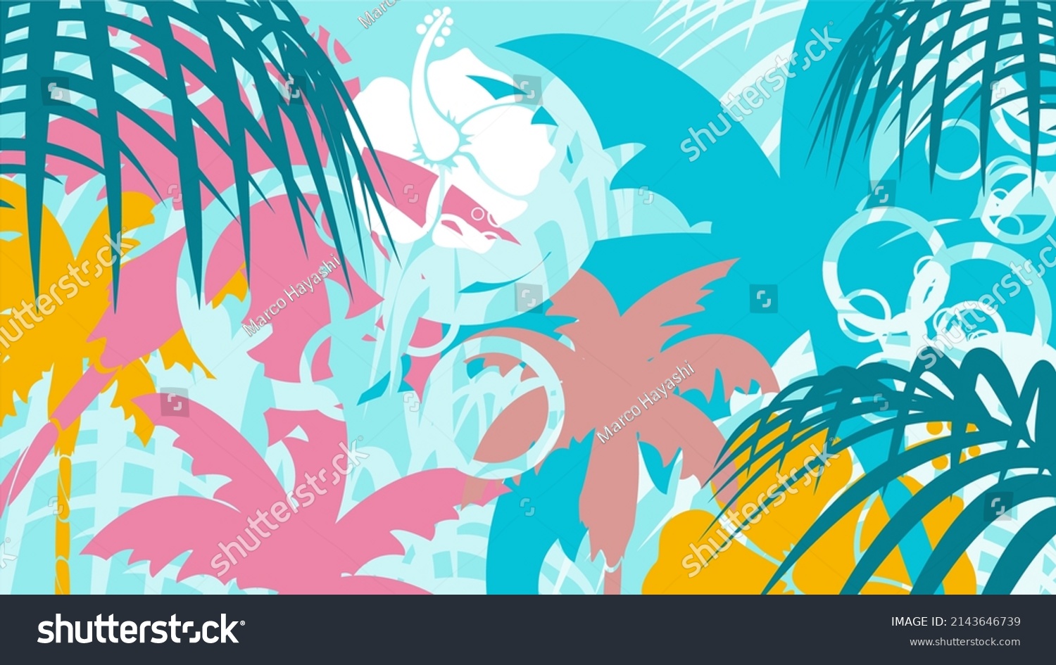 Tropical Hawaiian Background Illustration Vector Format Stock Vector