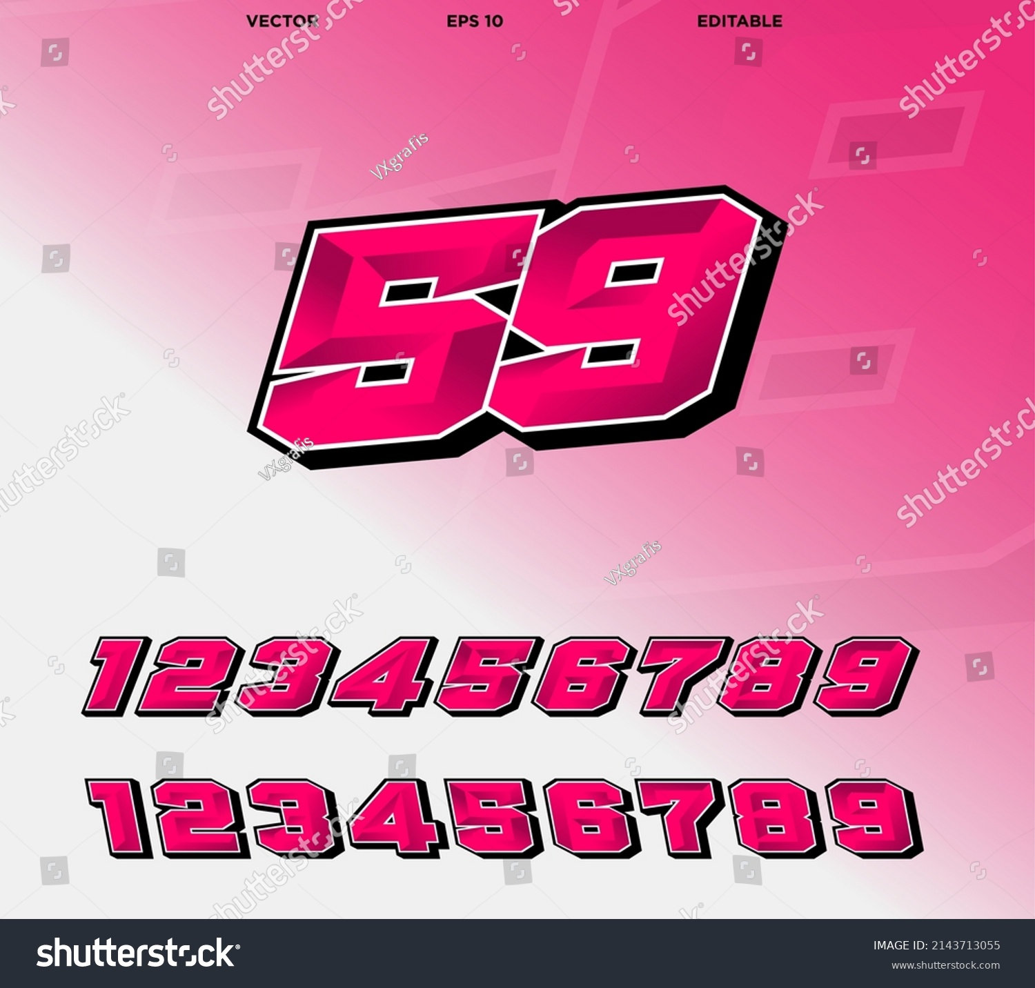 Automotive Vector Racing Number Designs Template Stock Vektor Royaltyfri 2143713055 Shutterstock 1495