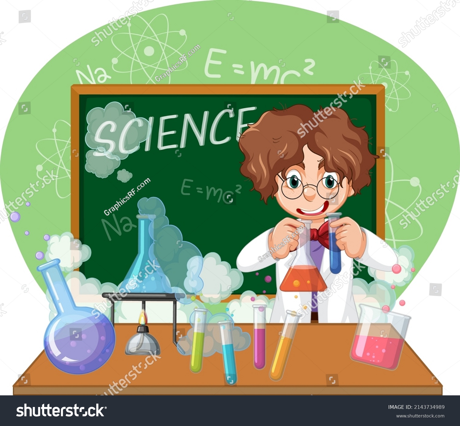 Funny Scientist Experiment Laboratory Illustration Stock Vector ...