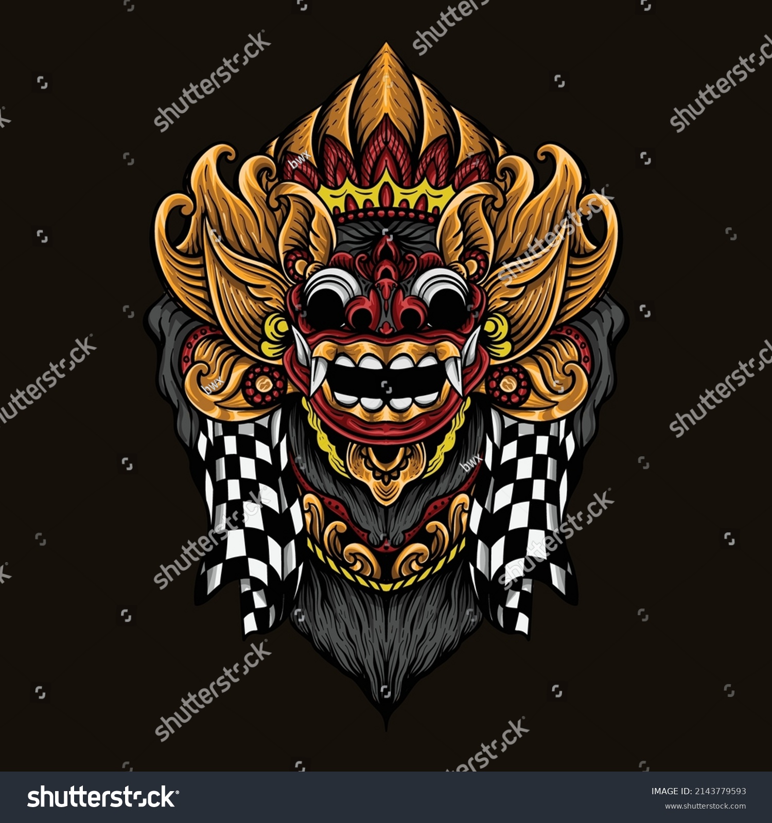 T Shirt Design Hand Drawn Rangda Stock Vector (Royalty Free) 2143779593 ...