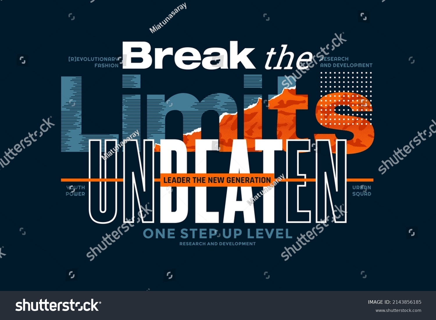 Break Limits Unbeaten Modern Stylish Motivational Stock Vector (Royalty ...