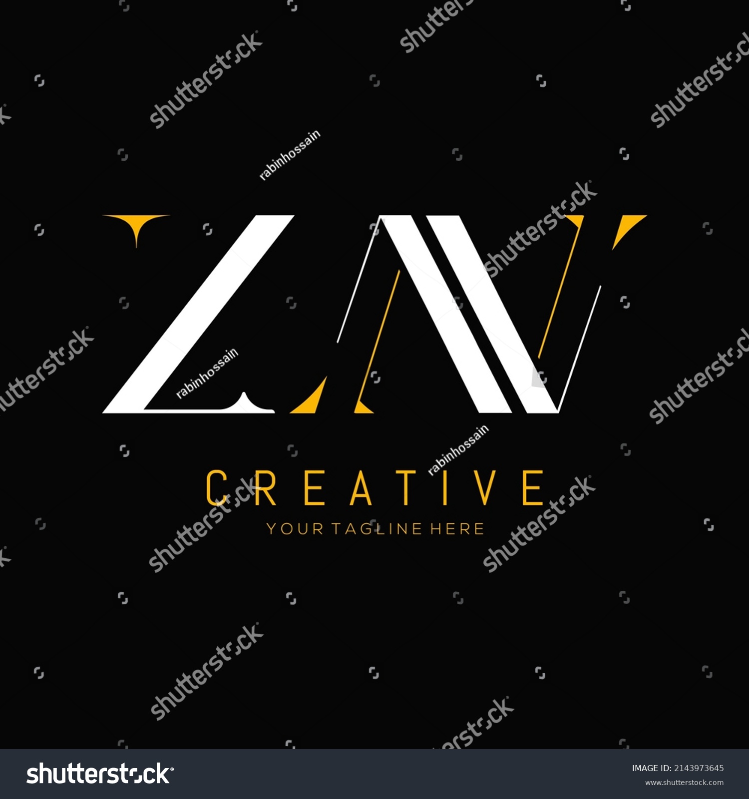 Creative Letter Zn Logo Design Zn Stock Vector (Royalty Free ...