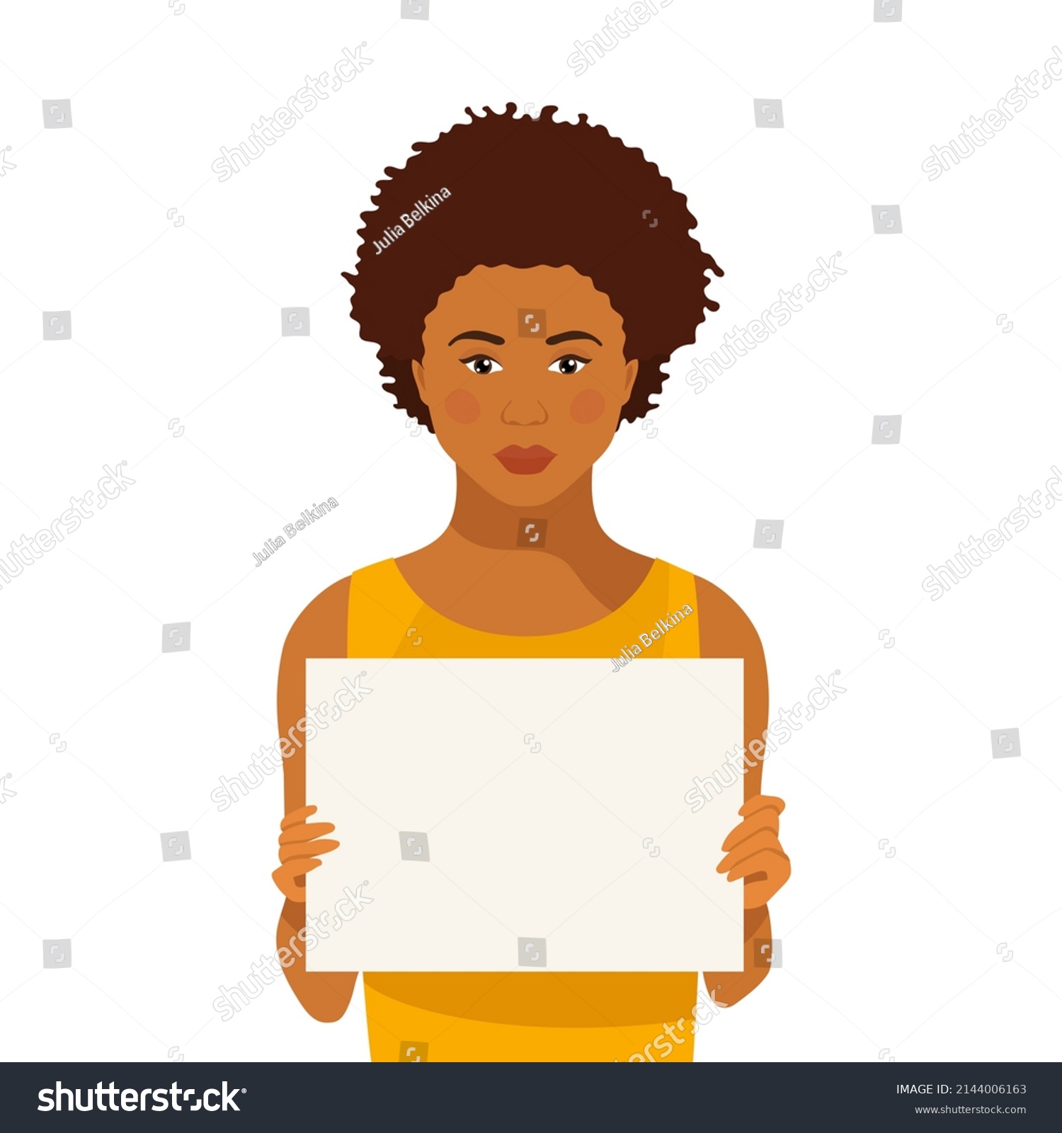 Flat Vector Illustration Dark Skinned Girl Stock Vector Royalty Free 2144006163 Shutterstock 9538