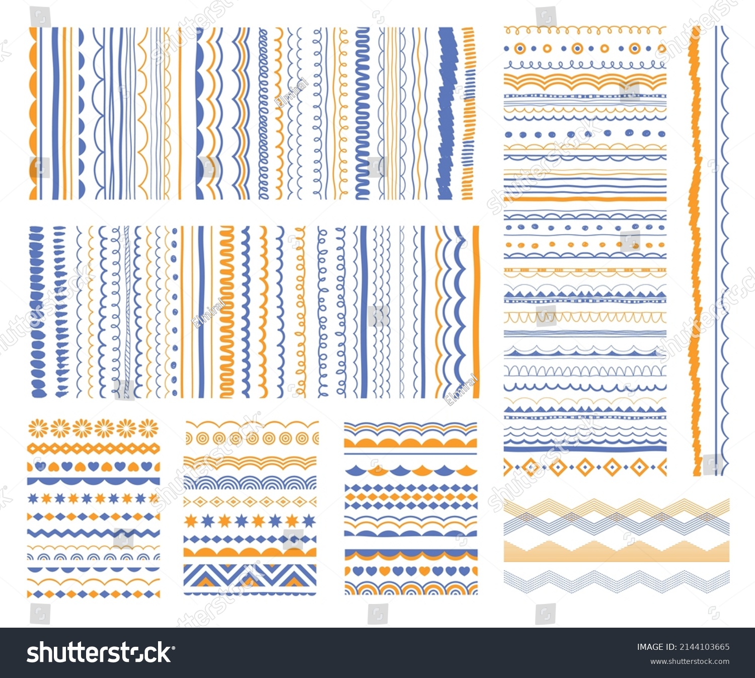 Border Frame Hand Drawn Brush Lines Stock Vector (royalty Free 