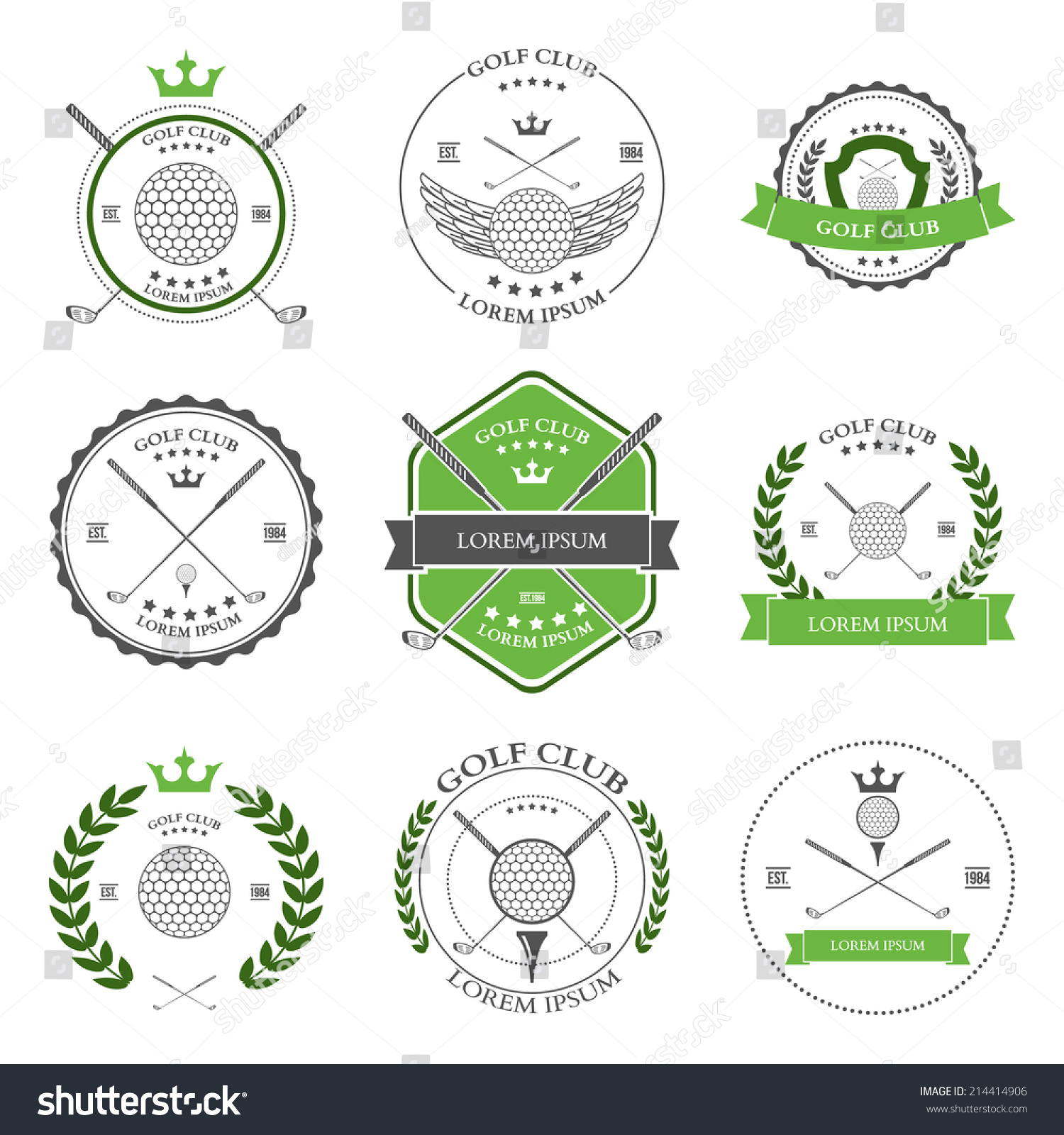 Golf Labels Icons Set Vector Illustration Stock Vector (Royalty Free ...