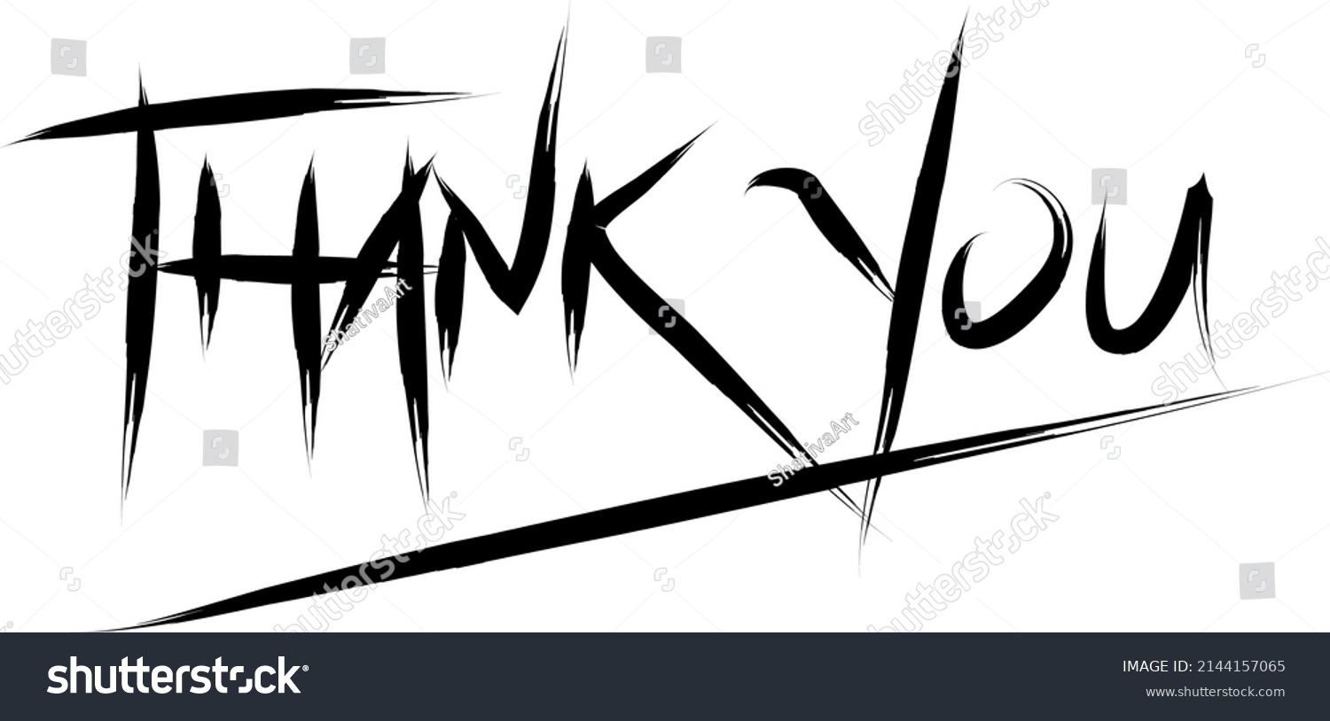 Handwritten Design That Says Thank You Stock Illustration 2144157065 ...