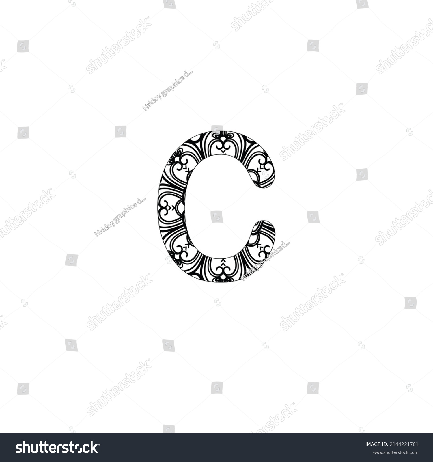 Mandala Alphabet Letter Coloring Pages Stock Illustration 2144221701 ...