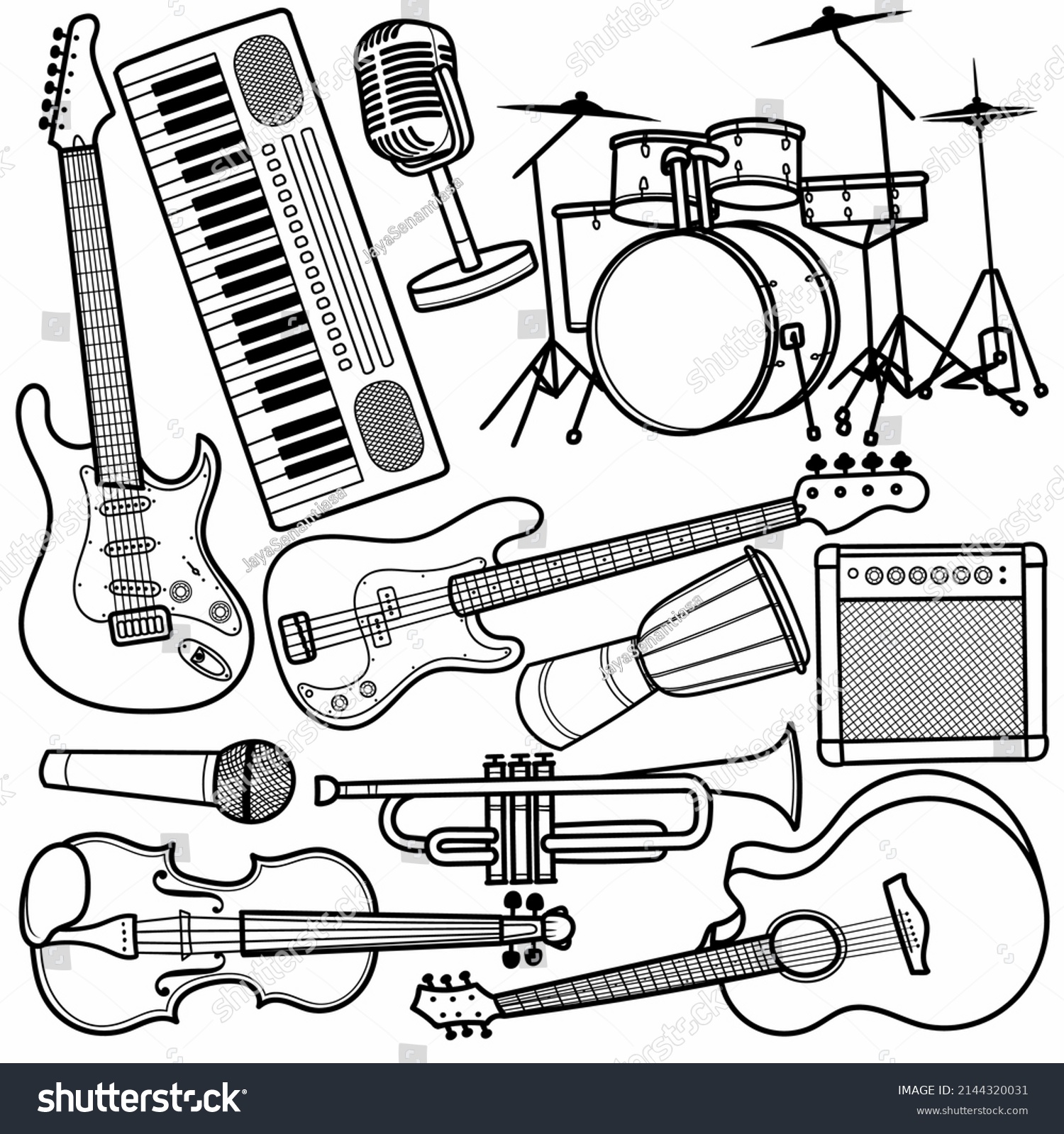 Hand Drawn Music Doodle Vector Line Stock Vector (Royalty Free ...