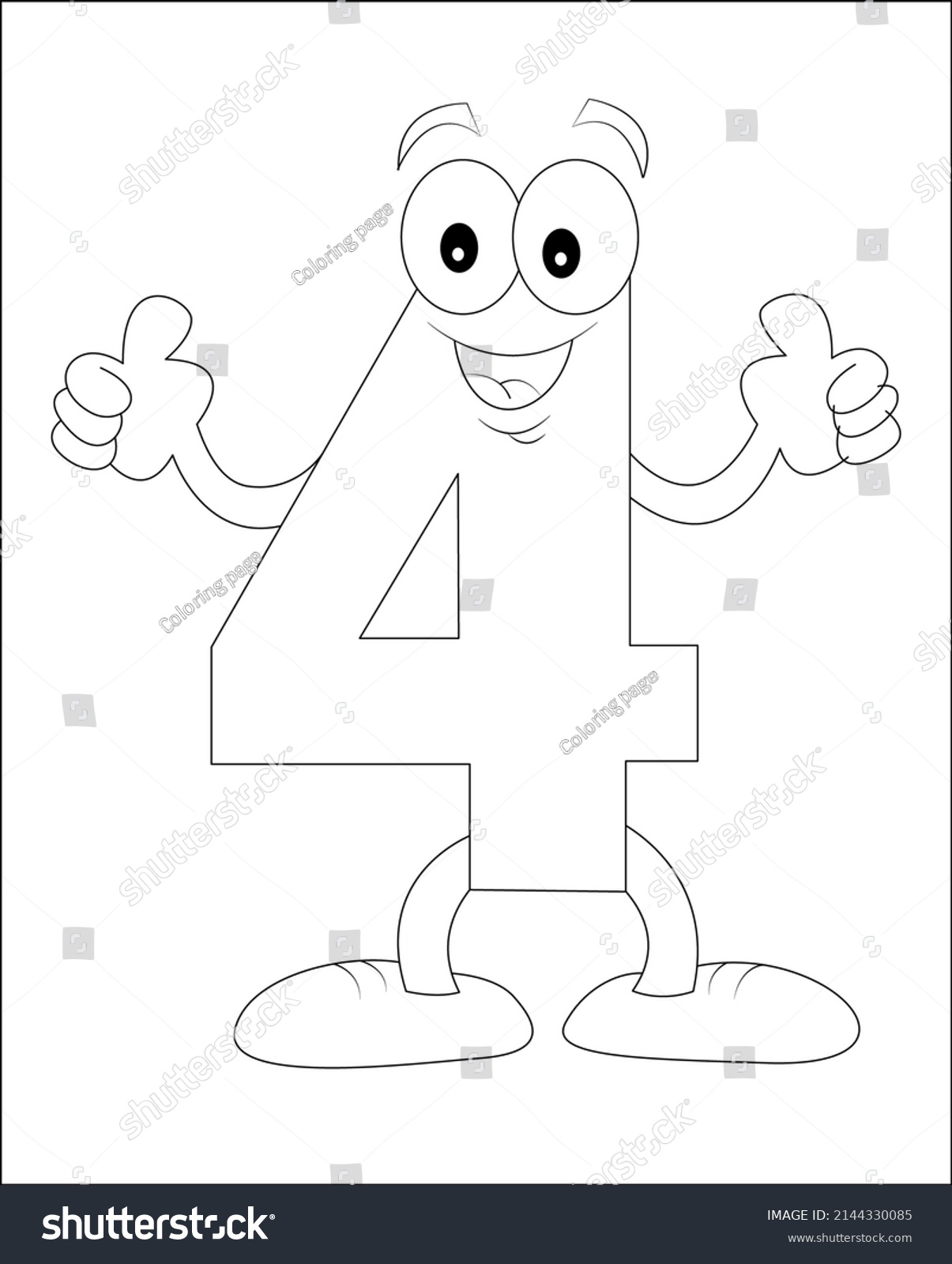 Number Coloring Book Page Coloring Page Stock Vector (Royalty Free ...