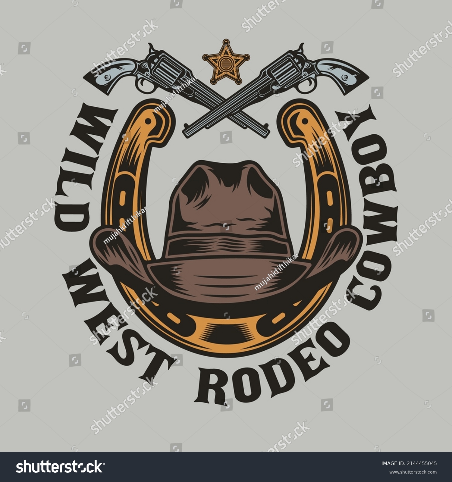 Cowboy Rodeo Wild West Horse Rider Stock Vector (Royalty Free ...