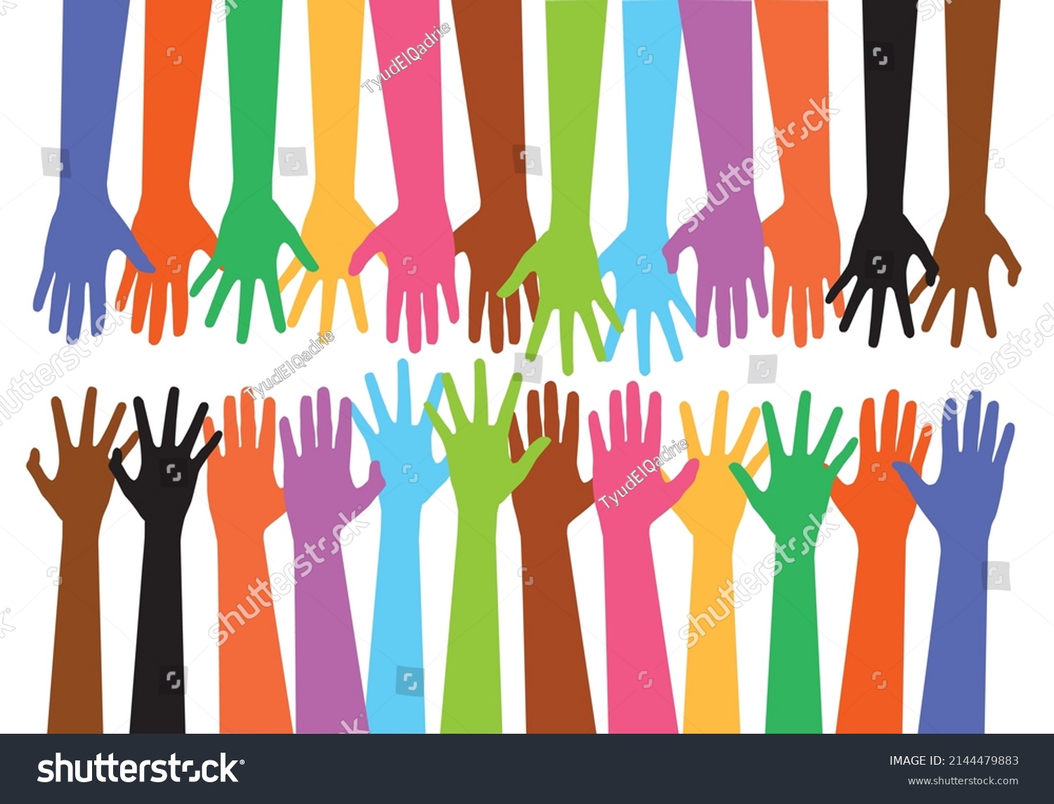 Hands Vector Color Illustration White Background Stock Vector (Royalty ...