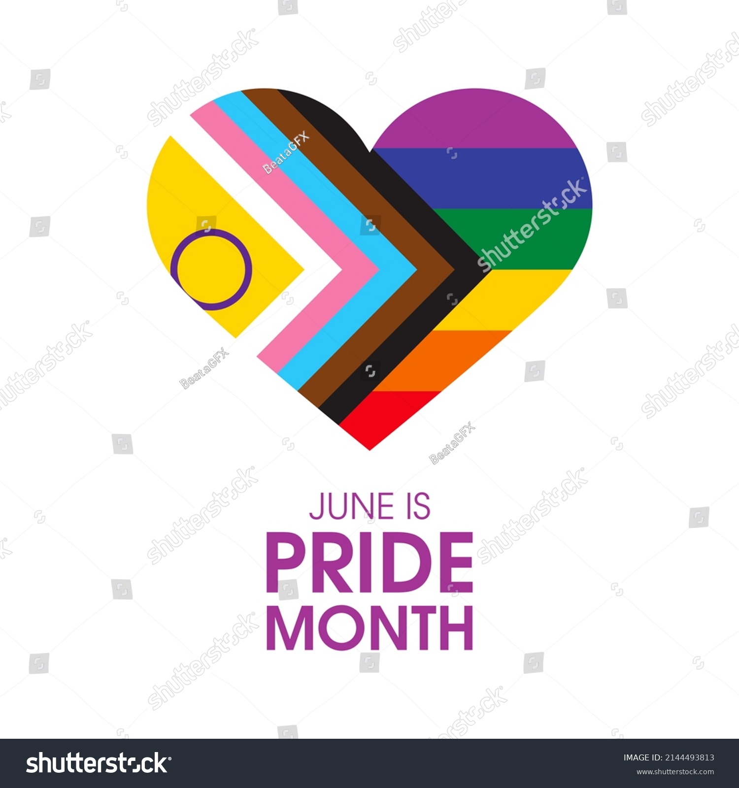 June Pride Month Illustration Progress Lgbtqia Stock Illustration