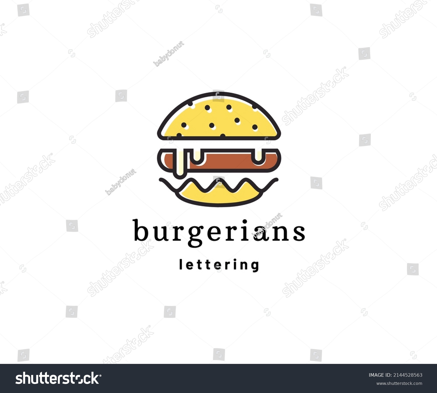 Black Yellow Burgerian Logo Illustration Stock Vector (Royalty Free ...