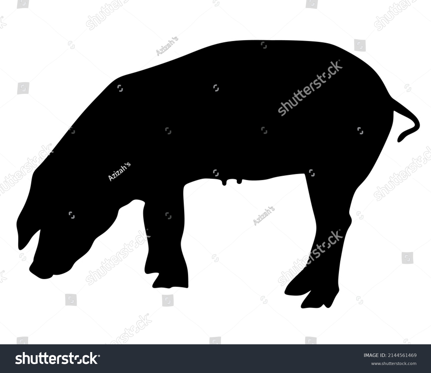 Pig Silhouette Isolated On White Background Stock Vector (Royalty Free ...