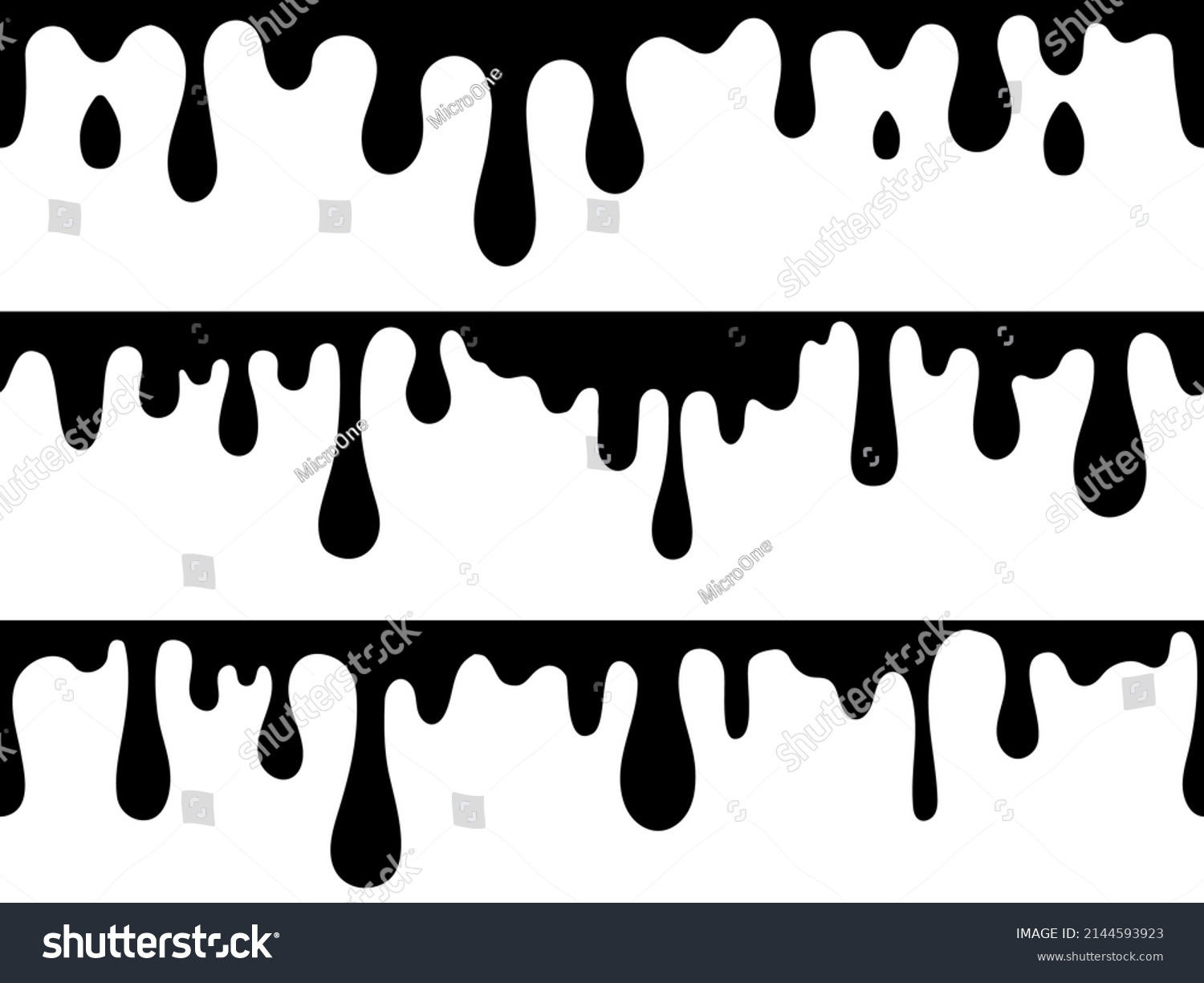 Seamless Dripping Elements Dropping Paint Pattern Stock Illustration ...