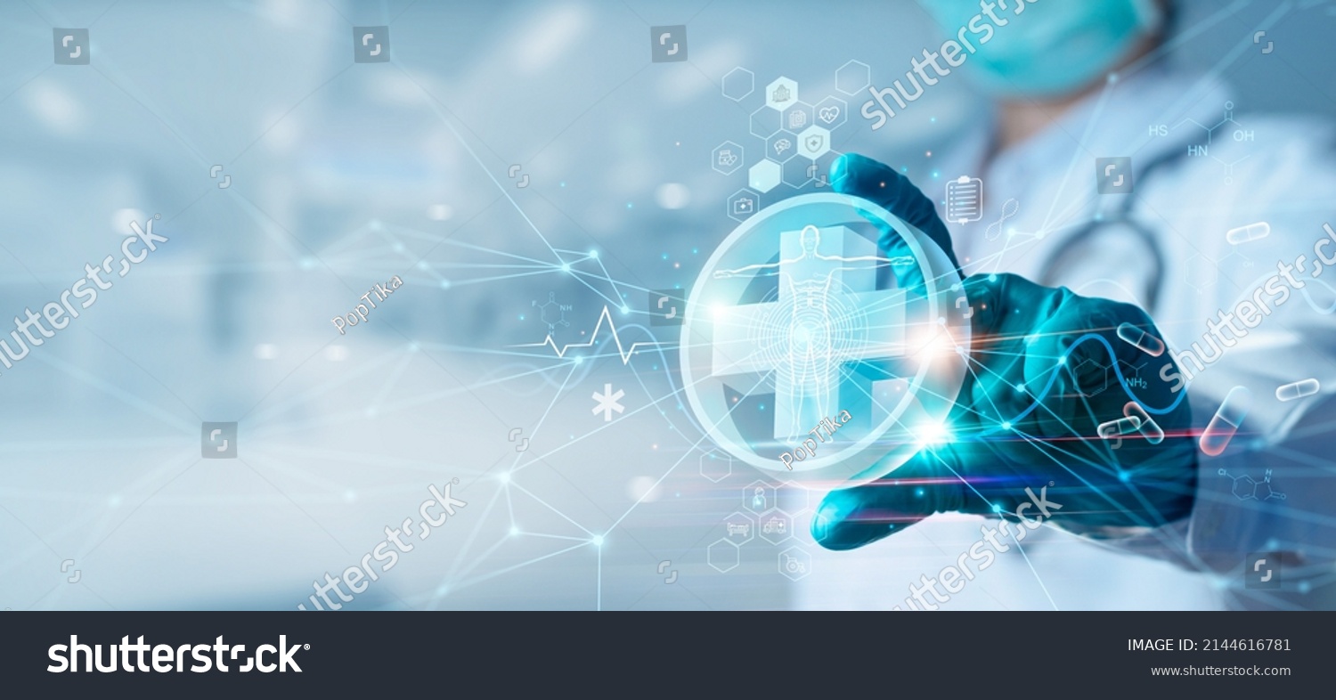 Medicine Doctor Hold Icon Health Electronic Stock Photo 2144616781 ...