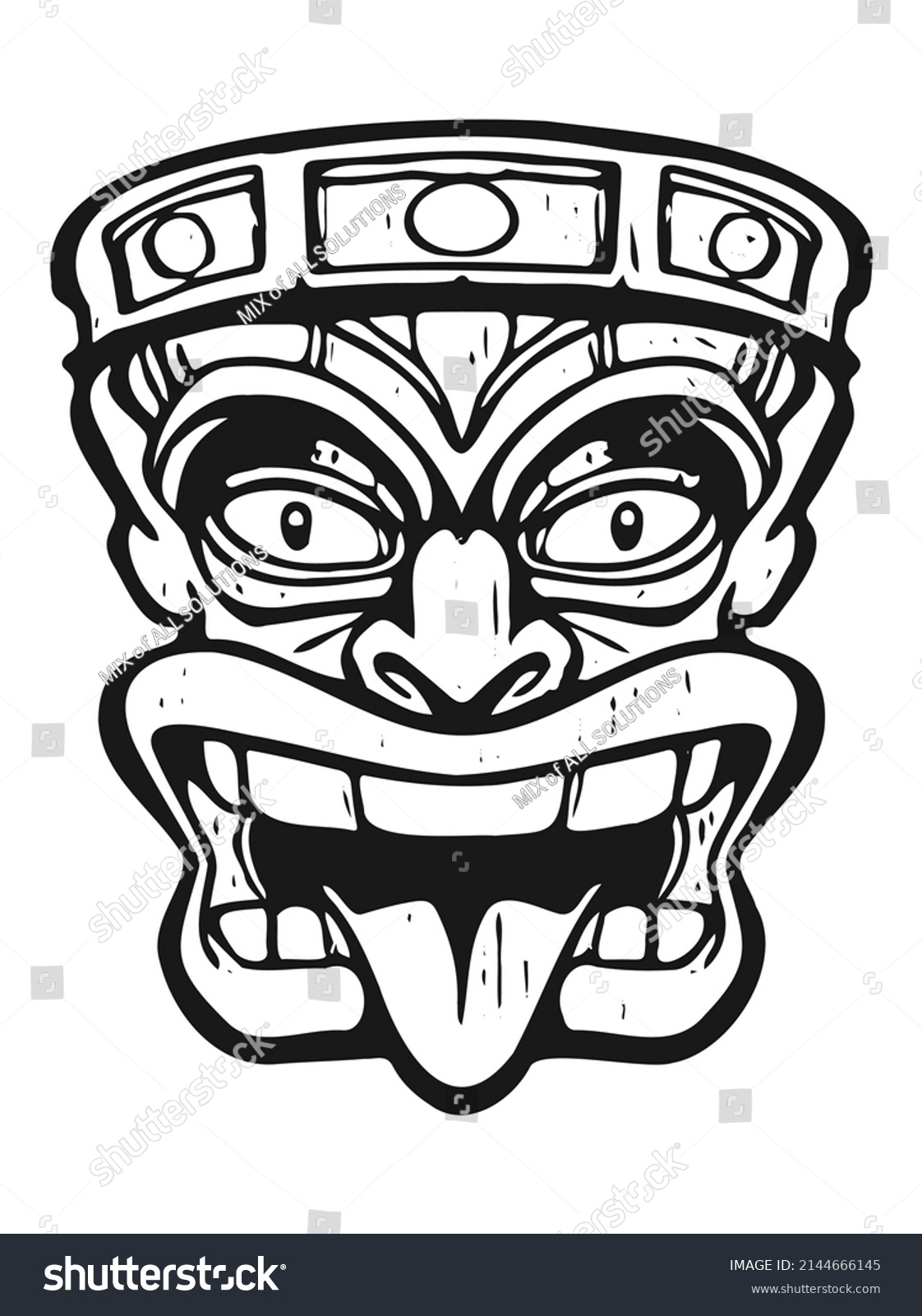 Polynesian Tiki Mask Vector Icon Simple Stock Vector (royalty Free 