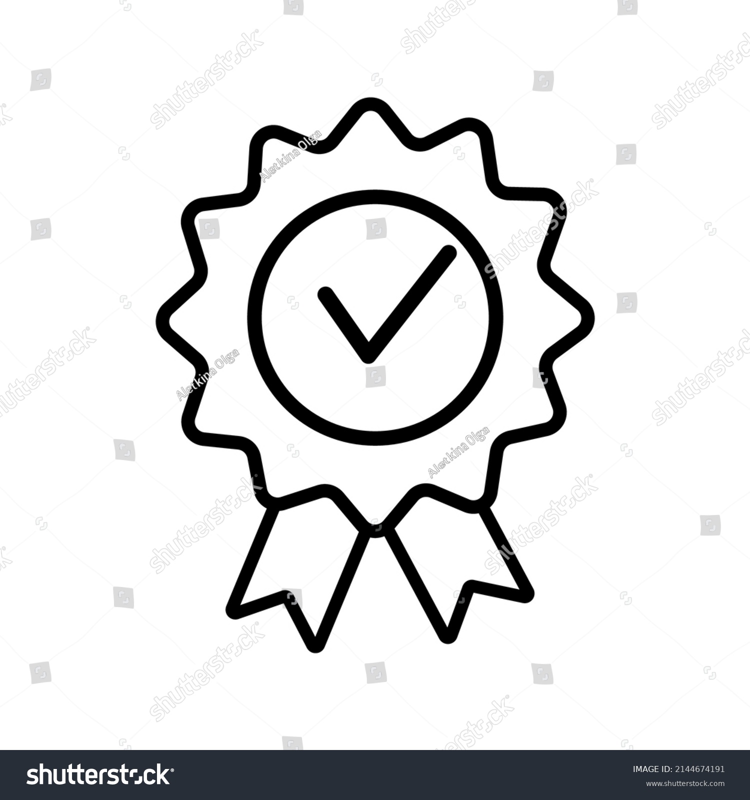 Award Medal Linear Icon Reward Best Stock Vector (Royalty Free ...