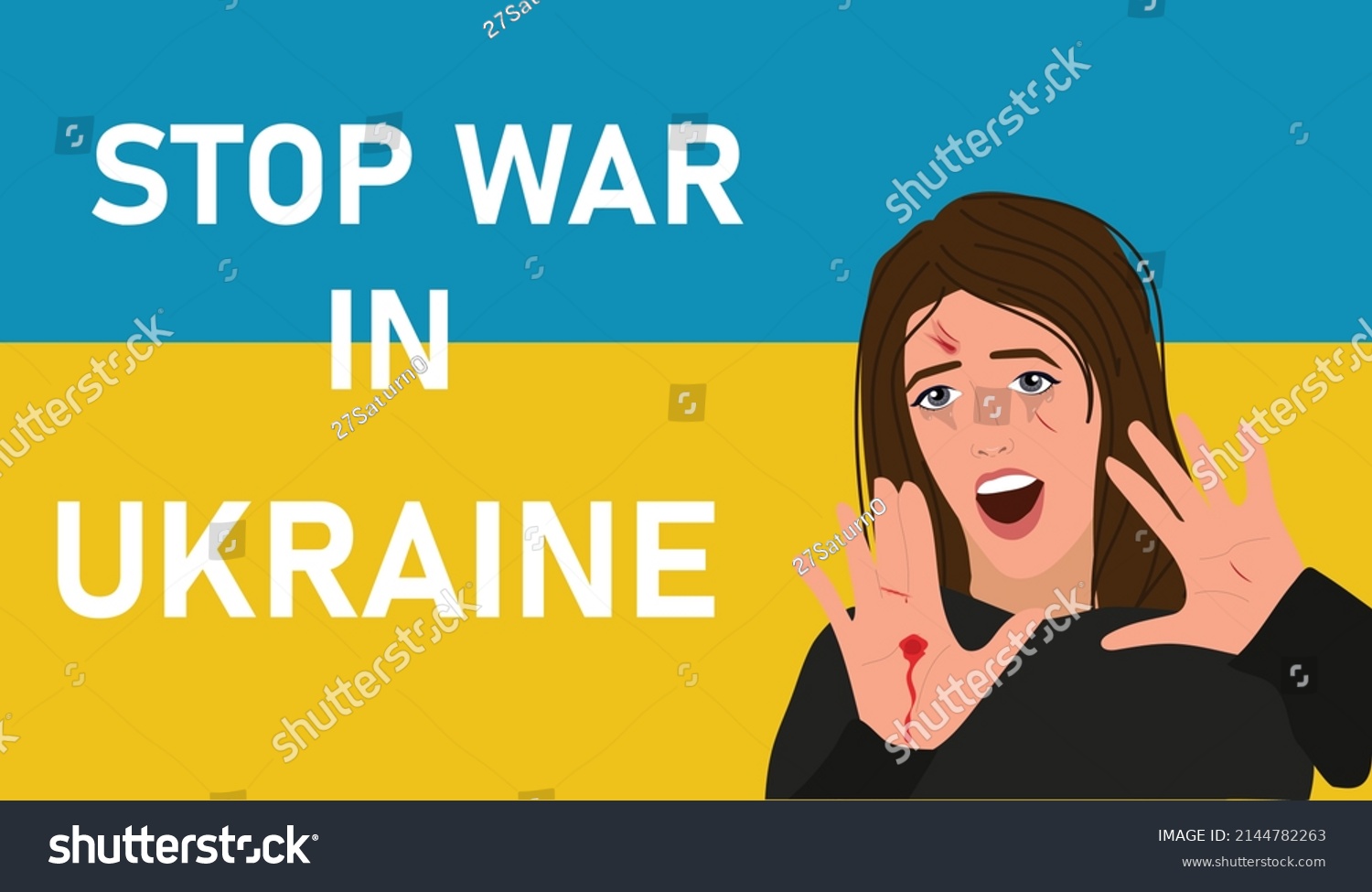 No War Ukraine Save Ukraine Vector Stock Vector (royalty Free 