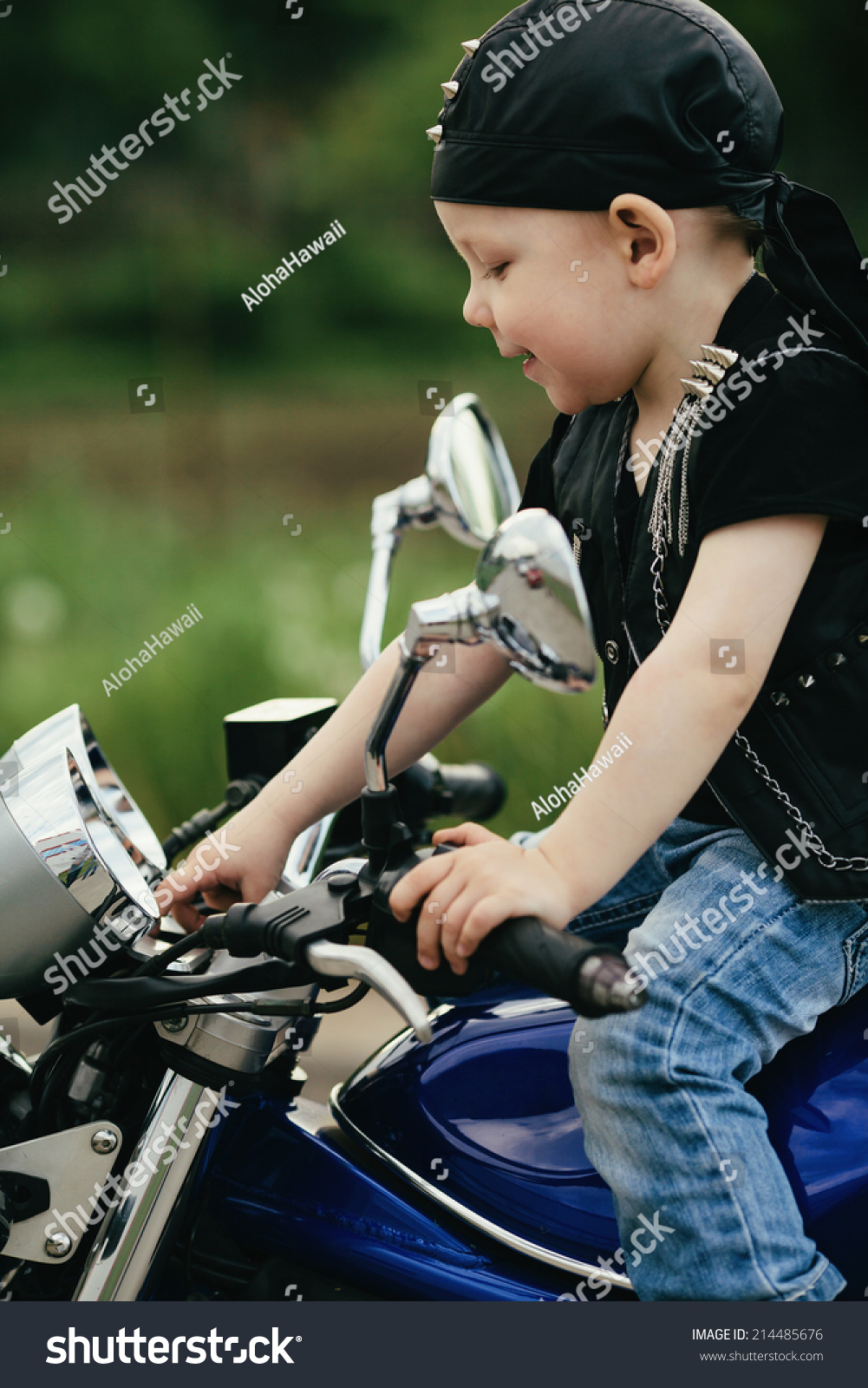 Cute Little Biker On Road Motorcycle Stock Photo 214485676 | Shutterstock