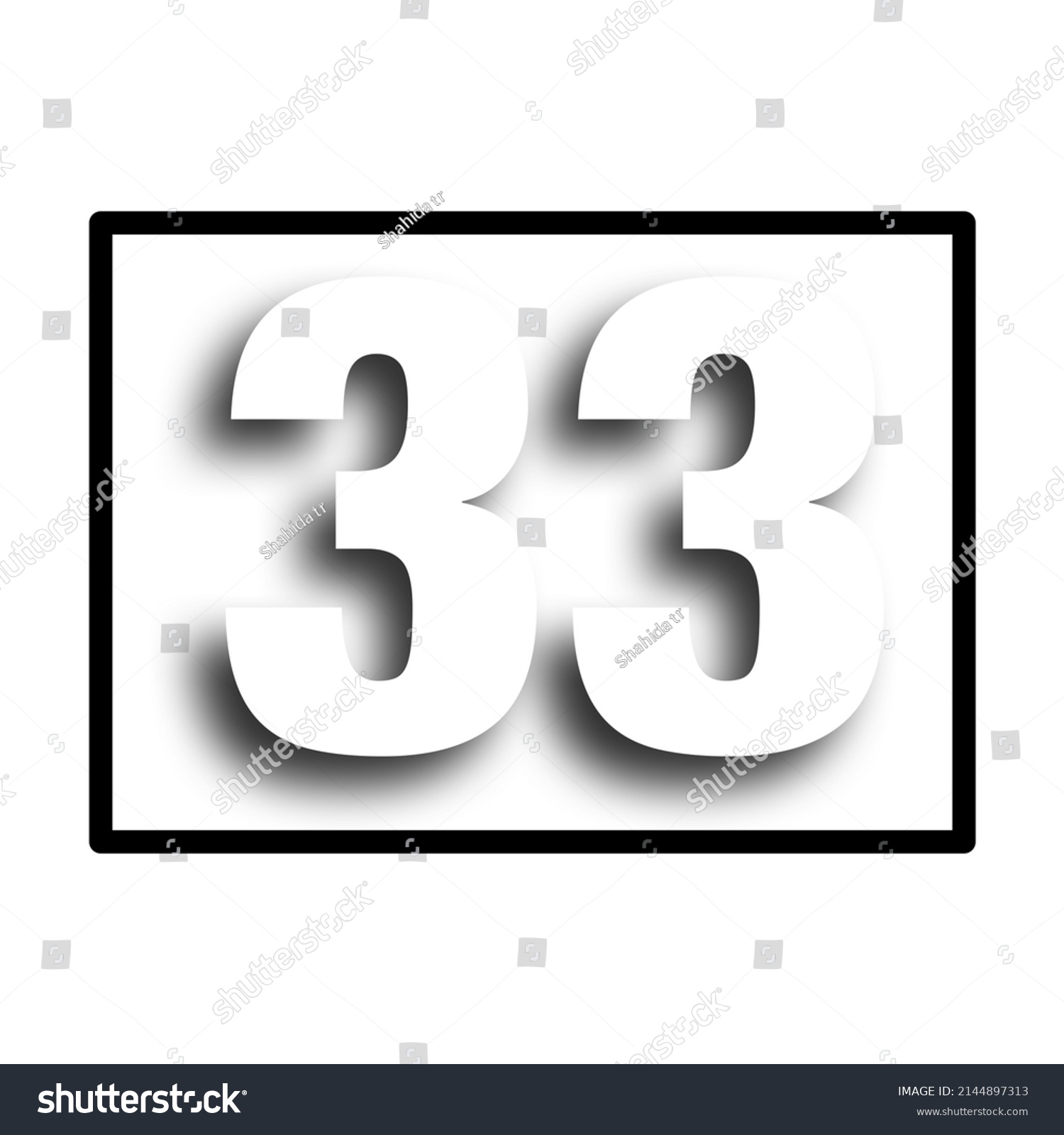 Shadowed Number Simple Clip Art Illustration Stock Illustration ...