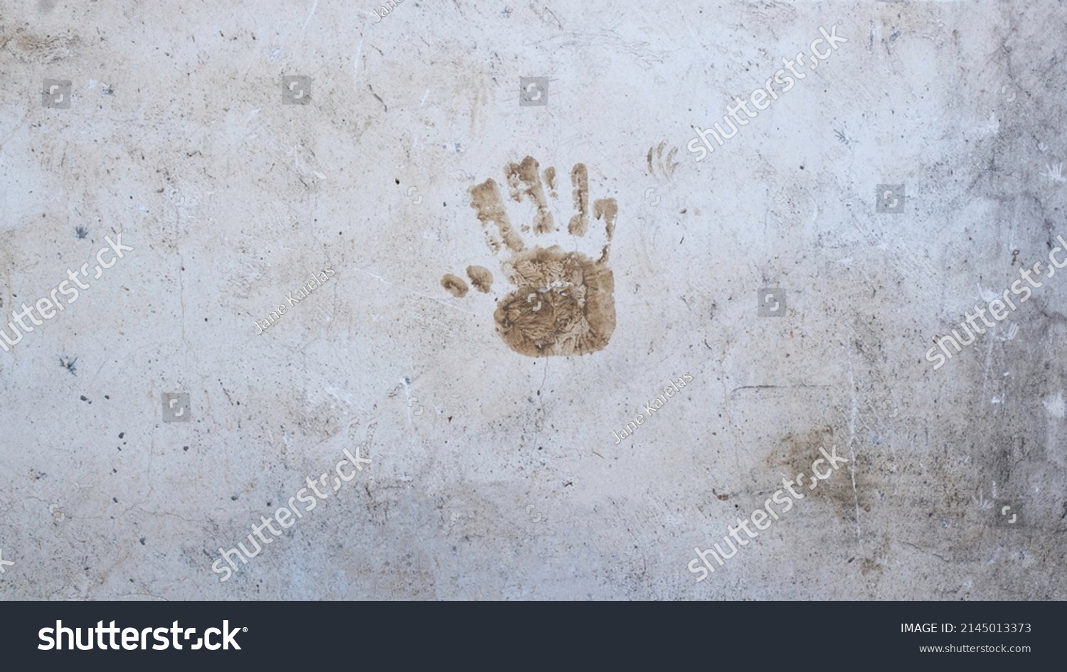 Single Hand Print On Outdoor Old Stock Photo 2145013373 | Shutterstock