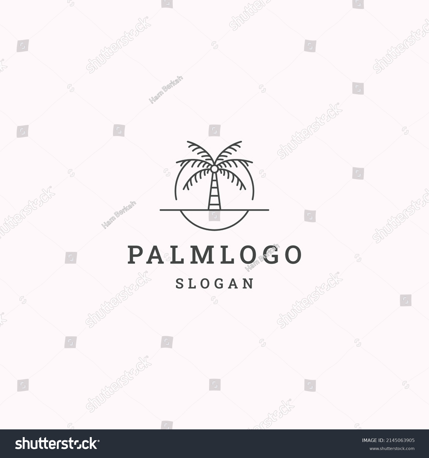 Palm Logo Icon Flat Design Template Stock Vector (Royalty Free ...